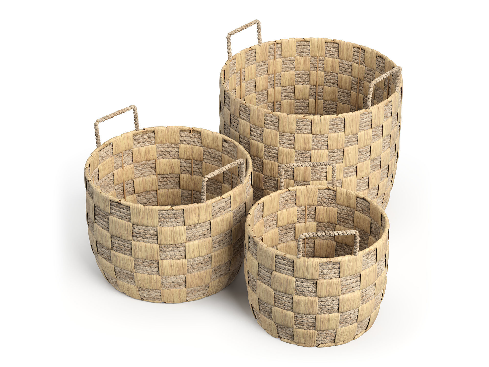 Zola Collection of Natural Fiber Baskets RendezVousDeco _1