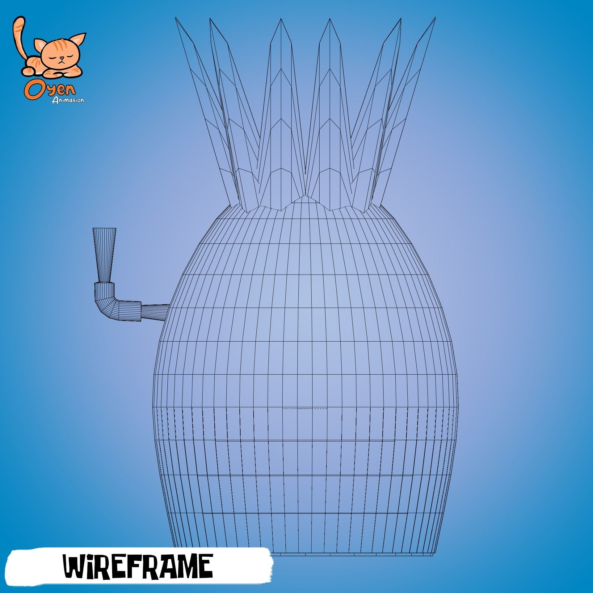 SpongeBob Pineapple House Complete with Inside 3D model_27