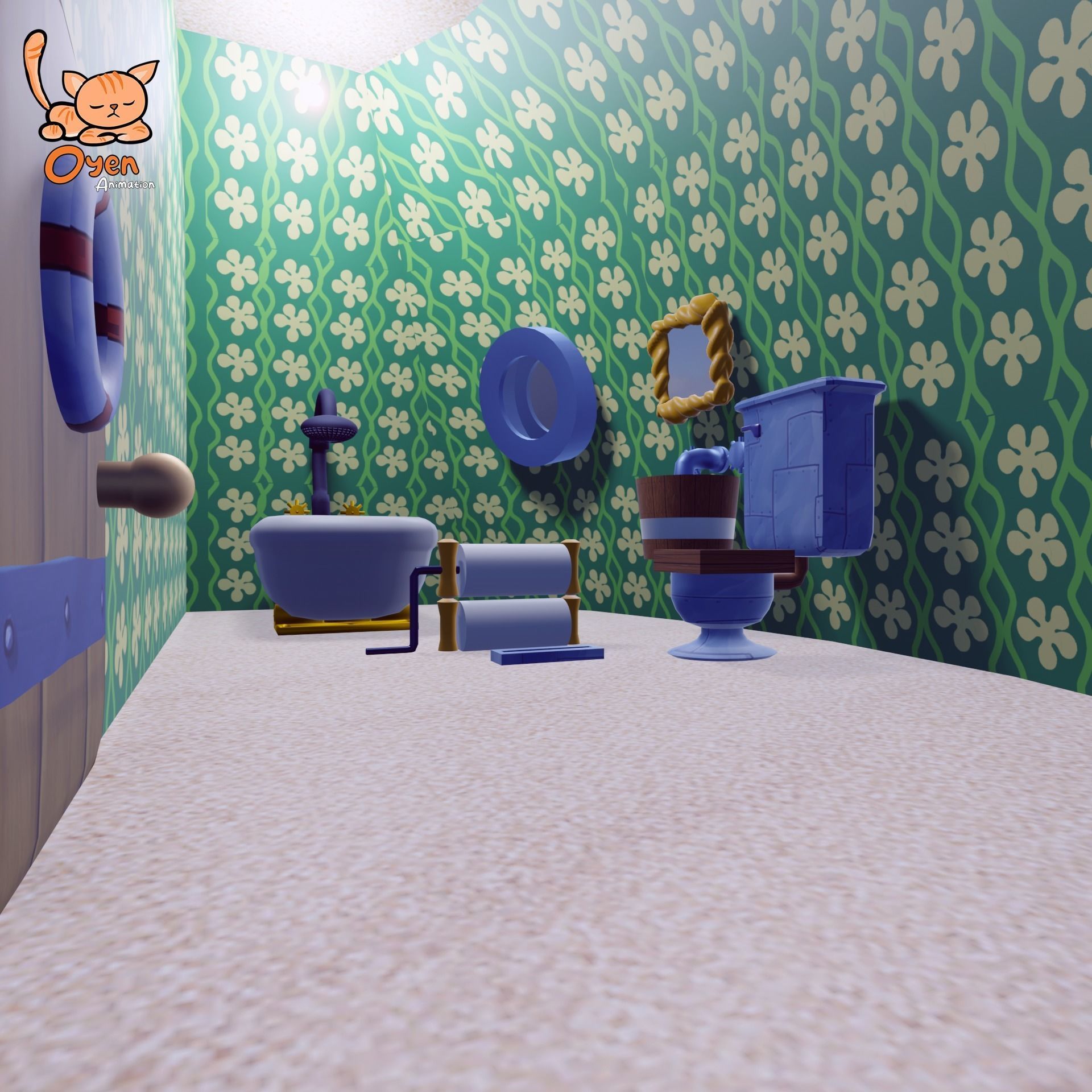 SpongeBob Pineapple House Complete with Inside 3D model_6