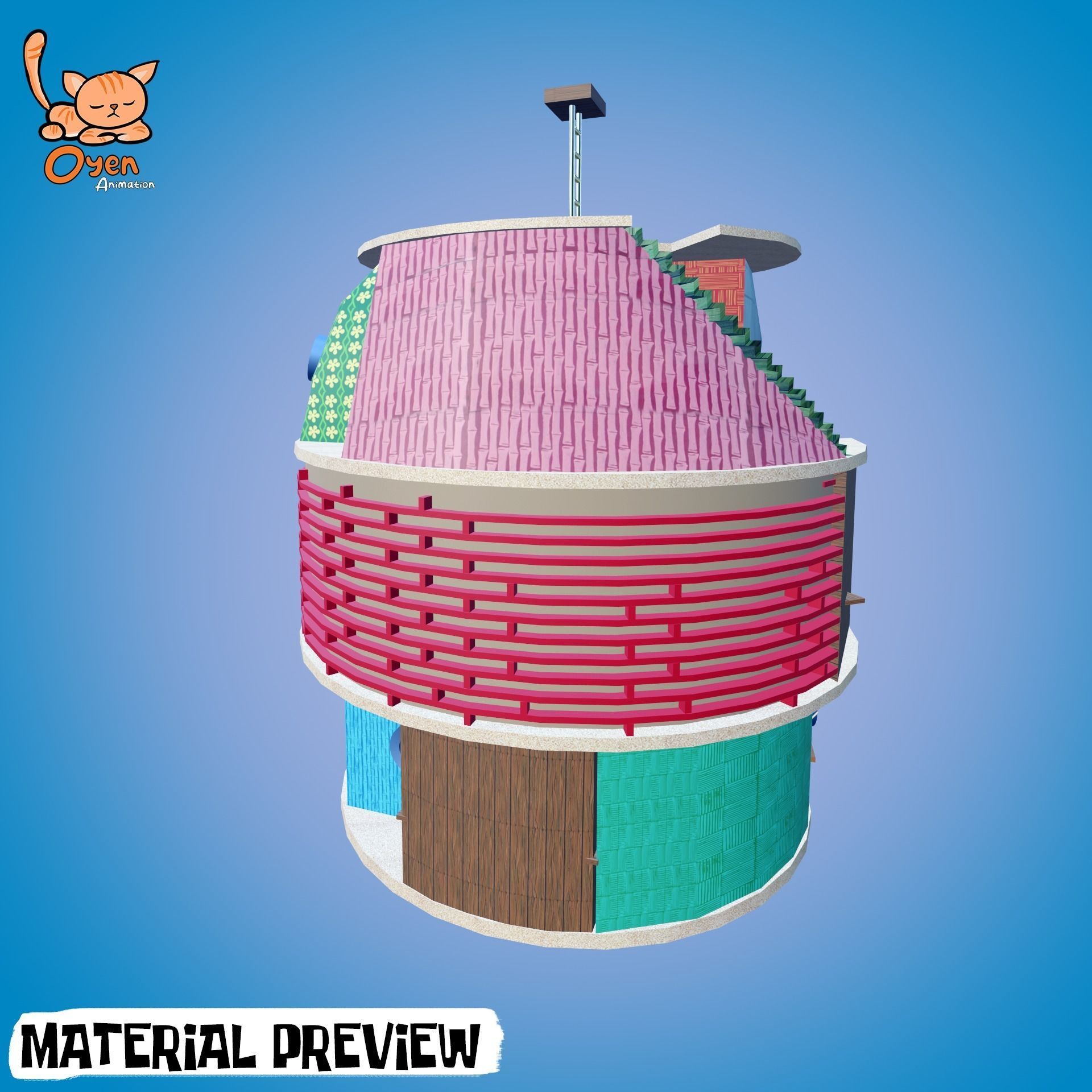 SpongeBob Pineapple House Complete with Inside 3D model_21