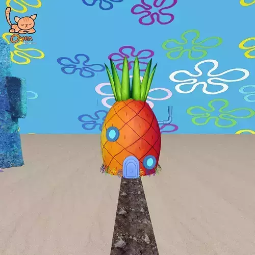 SpongeBob Pineapple House Complete with Inside 3D model