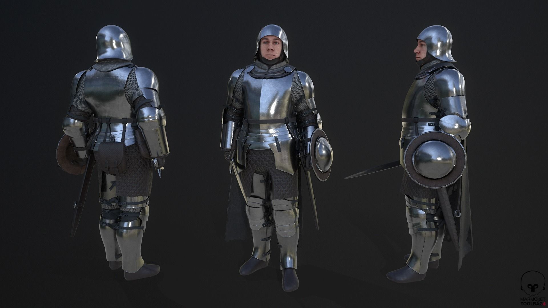 TAB Medieval Knights Pack - 3 Low-poly 3D model_9