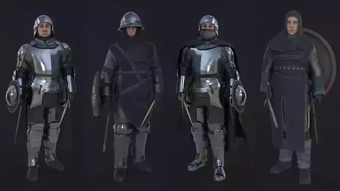 TAB Medieval Knights Pack - 3 Low-poly 3D model