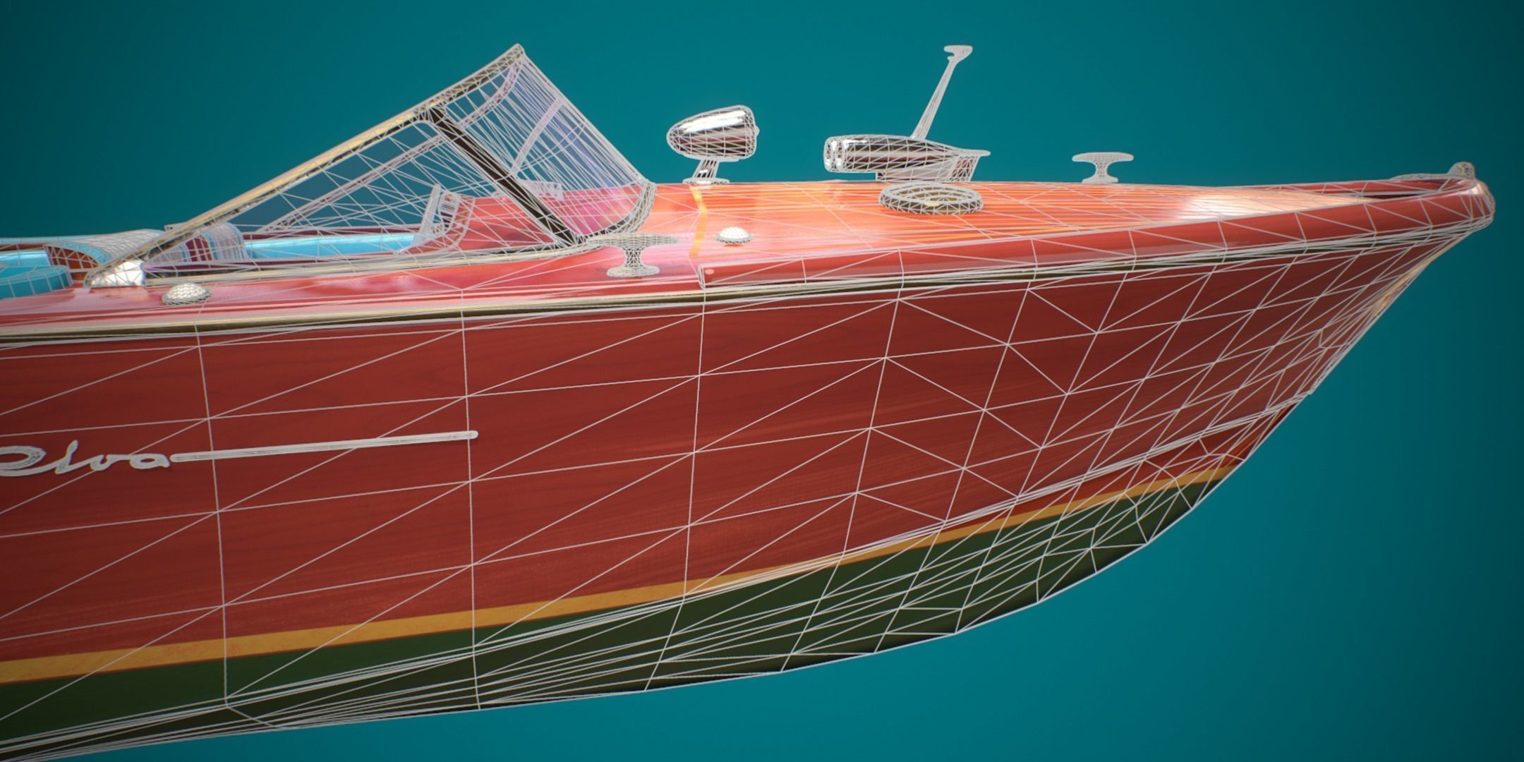 Riva Aquarama Runabout PBR Low-poly 3D model_14