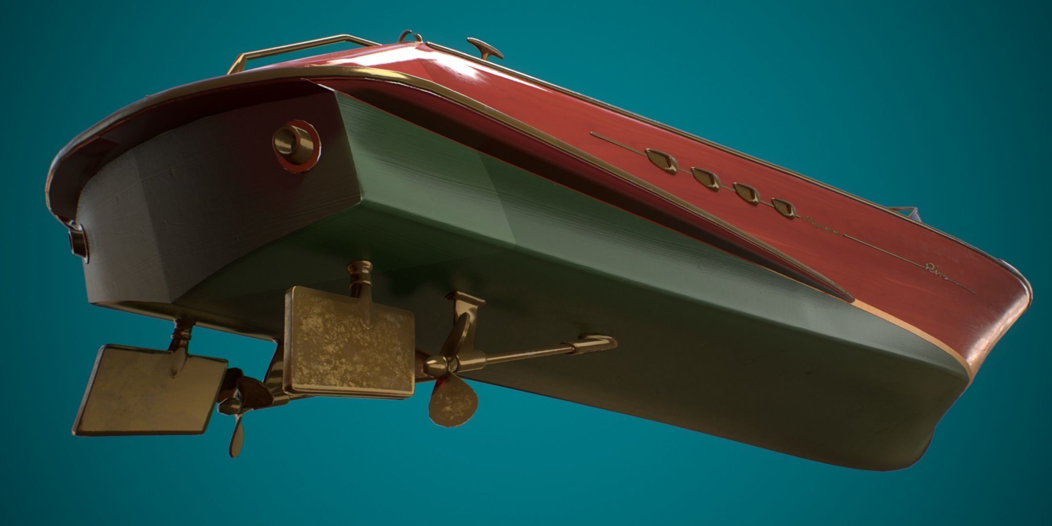 Riva Aquarama Runabout PBR Low-poly 3D model_15