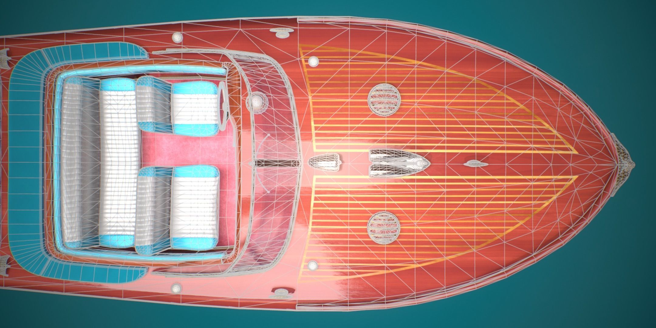 Riva Aquarama Runabout PBR Low-poly 3D model_13