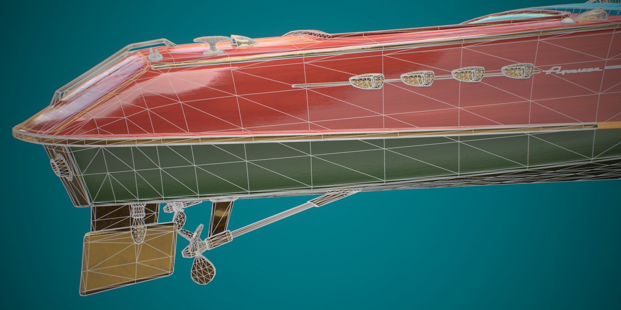 Riva Aquarama Runabout PBR Low-poly 3D model_12