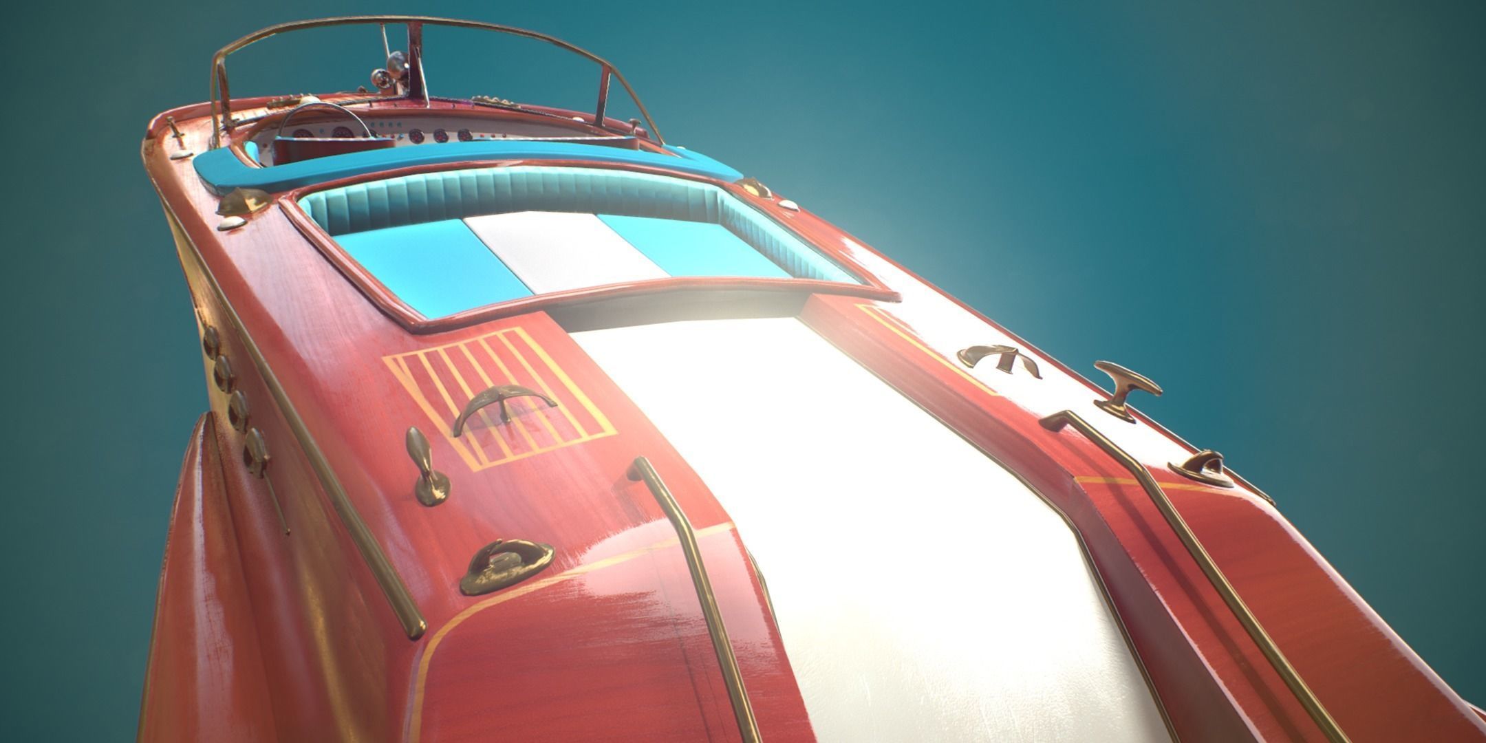 Riva Aquarama Runabout PBR Low-poly 3D model_10