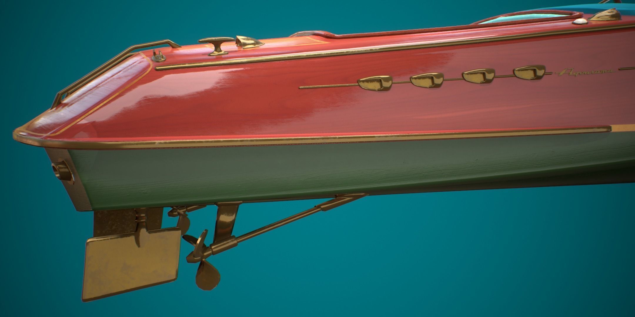 Riva Aquarama Runabout PBR Low-poly 3D model_11
