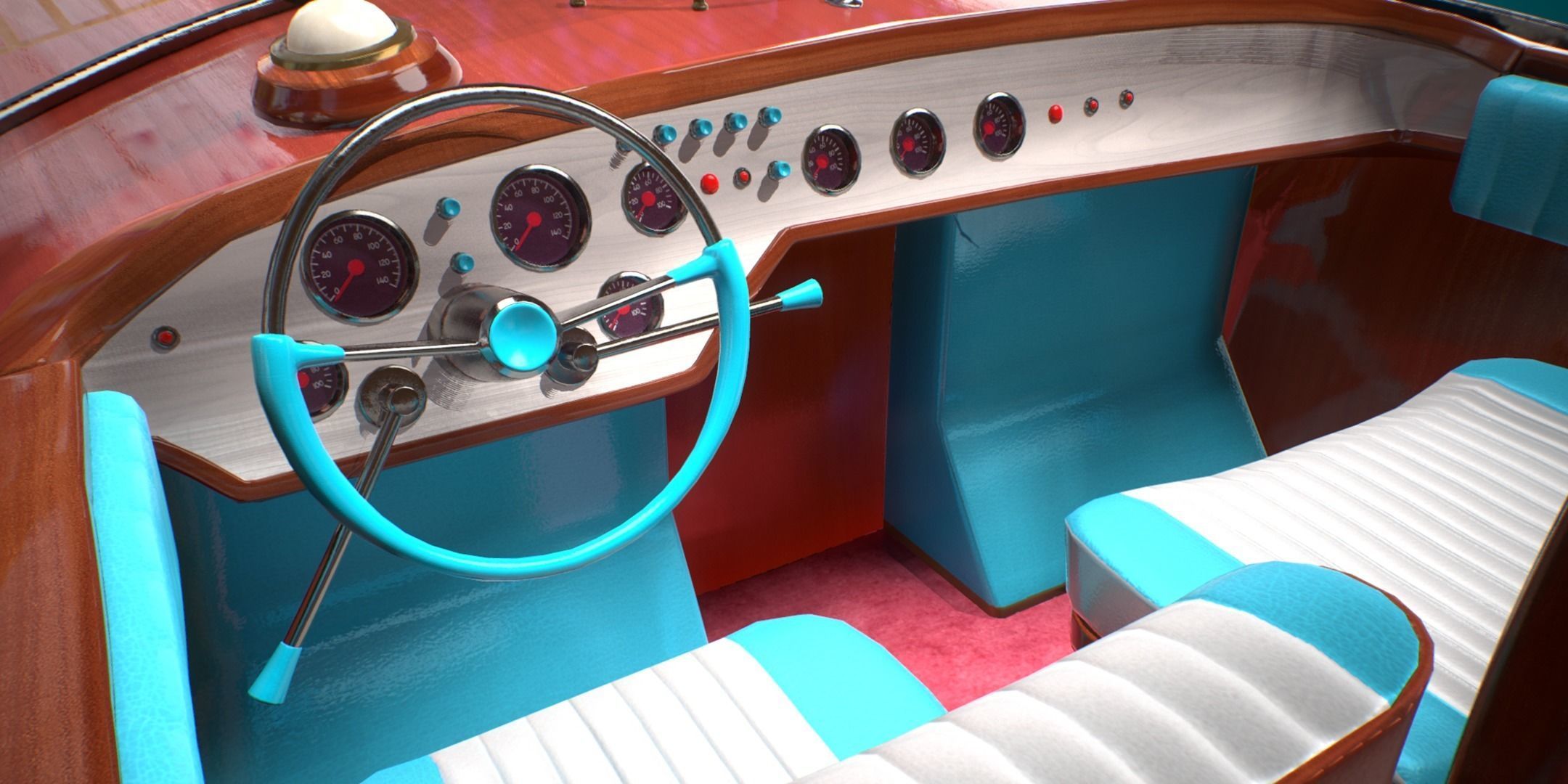 Riva Aquarama Runabout PBR Low-poly 3D model_6