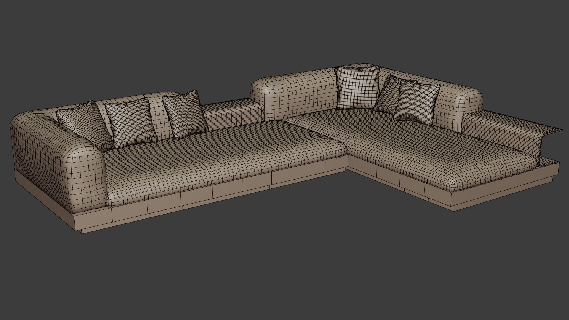 Modern designer minimalist sofa in Italian style 3D model_6
