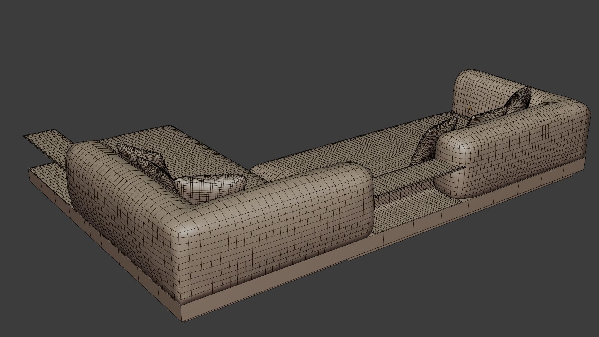 Modern designer minimalist sofa in Italian style 3D model_7