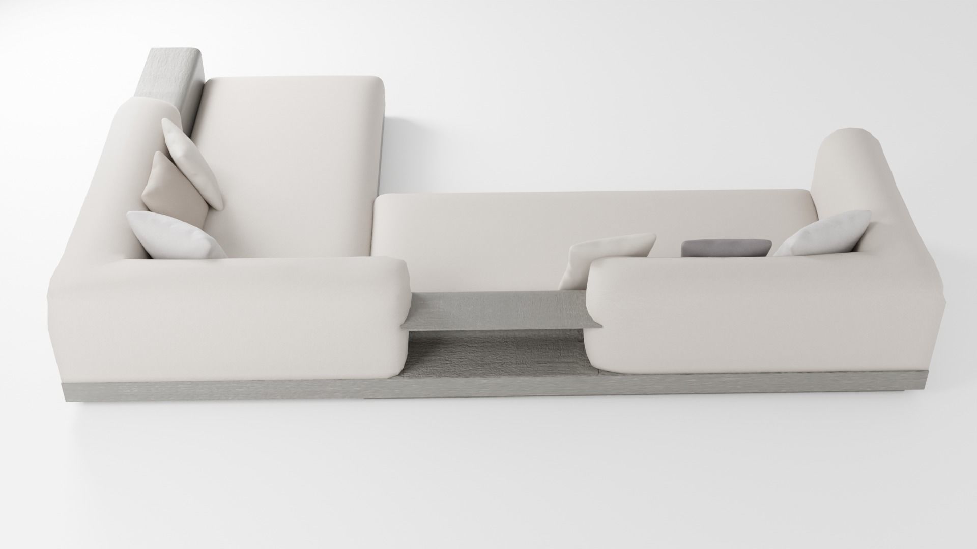 Modern designer minimalist sofa in Italian style 3D model_2