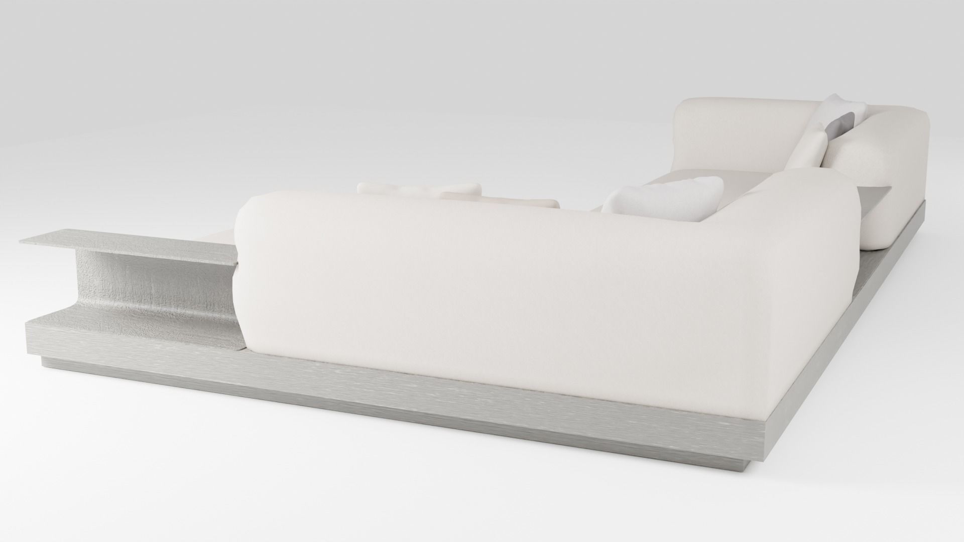Modern designer minimalist sofa in Italian style 3D model_3