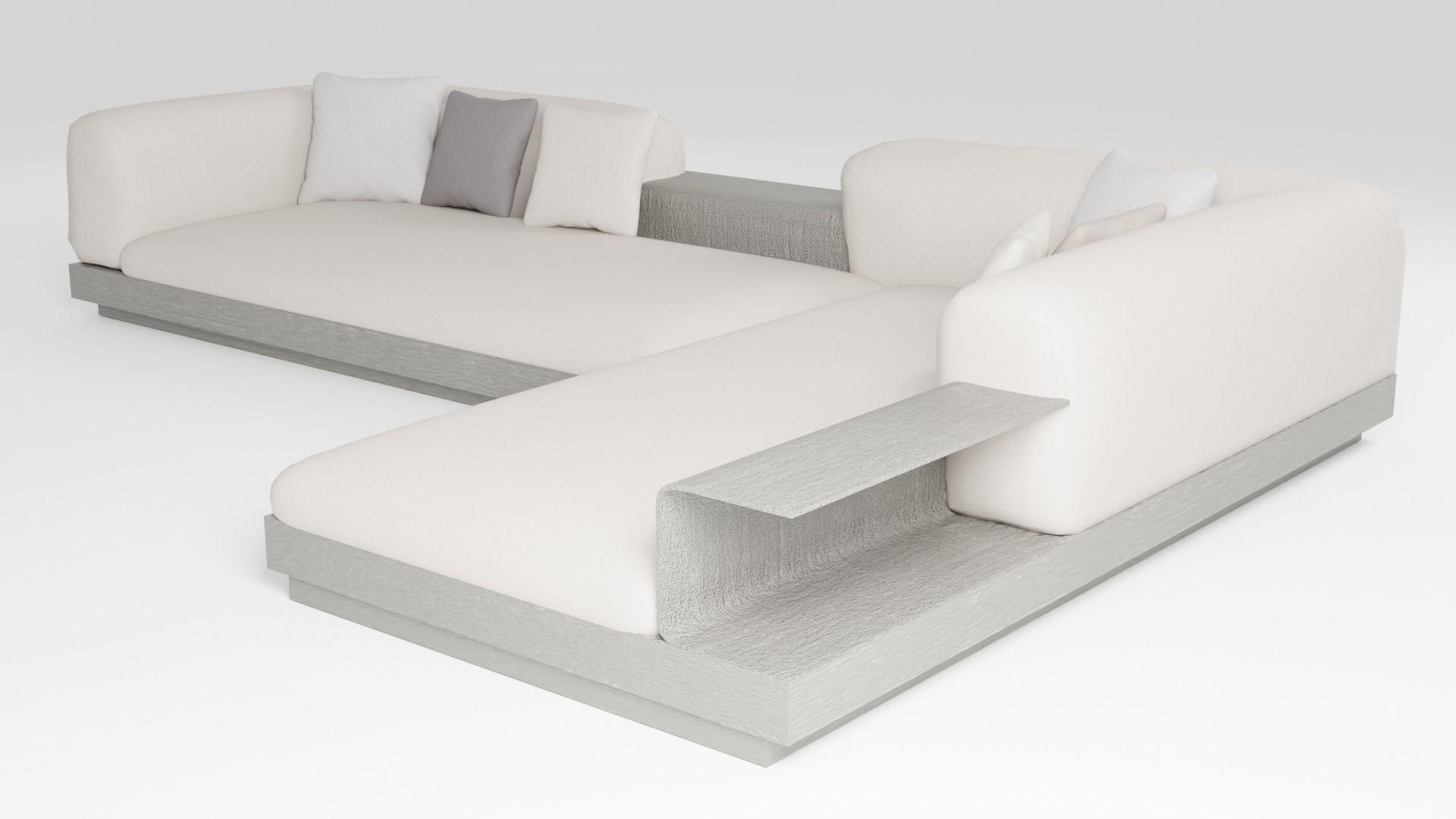 Modern designer minimalist sofa in Italian style 3D model_4