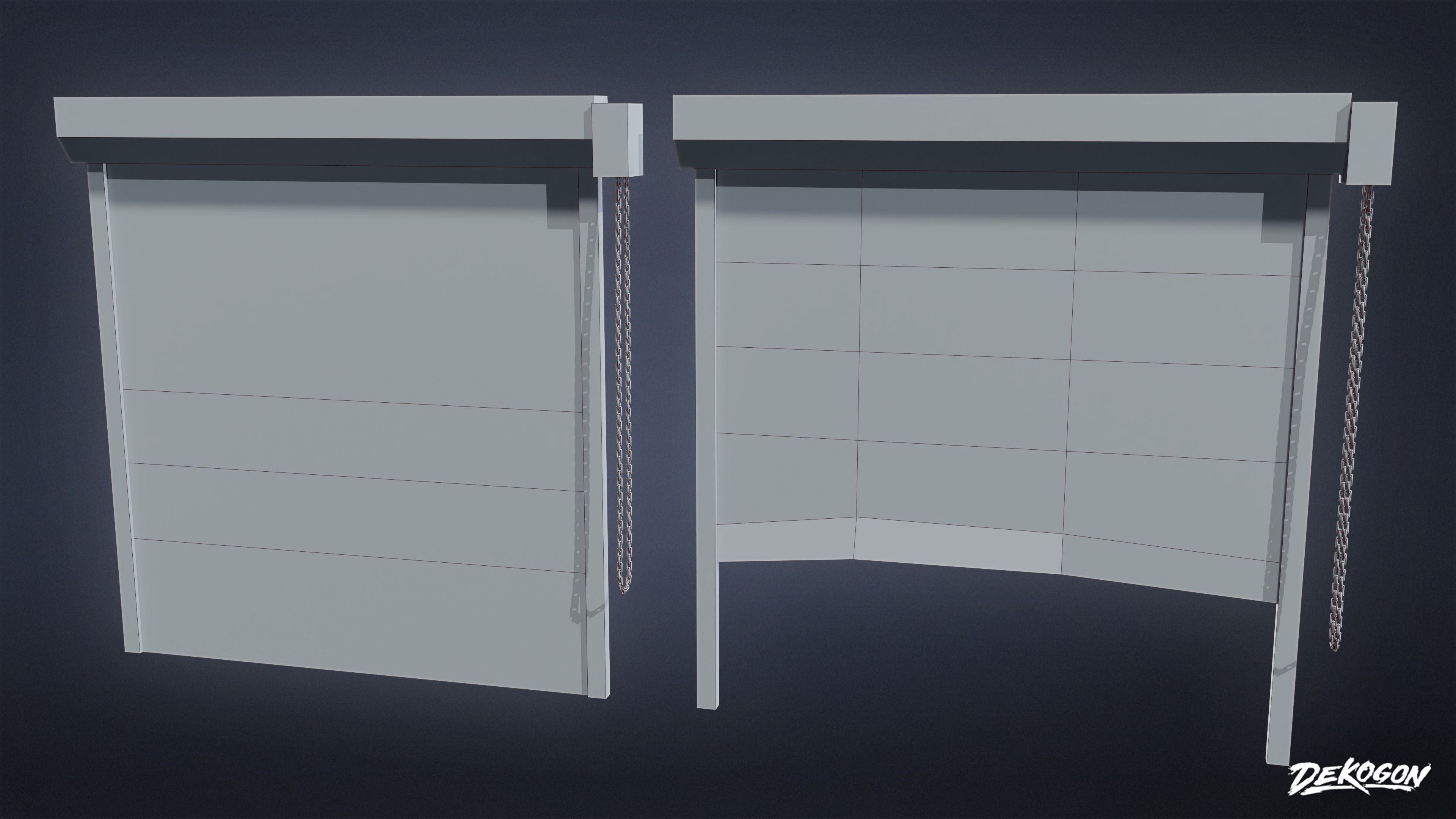 SAFE HOUSE - Roller Door 01 - LOW POLY Low-poly 3D model_1