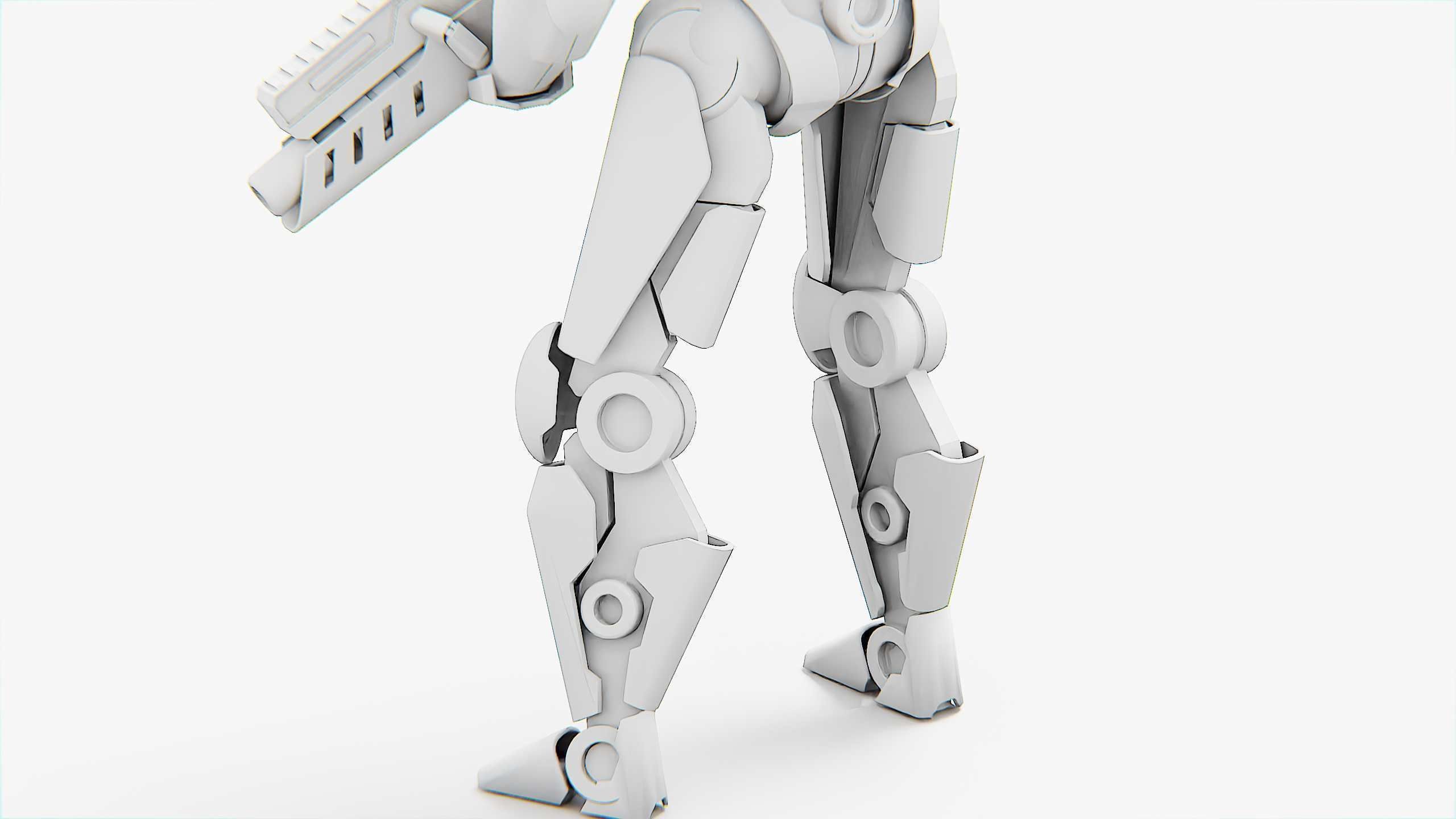 BATTLE DROID Z-9000   Rigged for Unreal Engine - Unity - MIXAMO 3D model_36