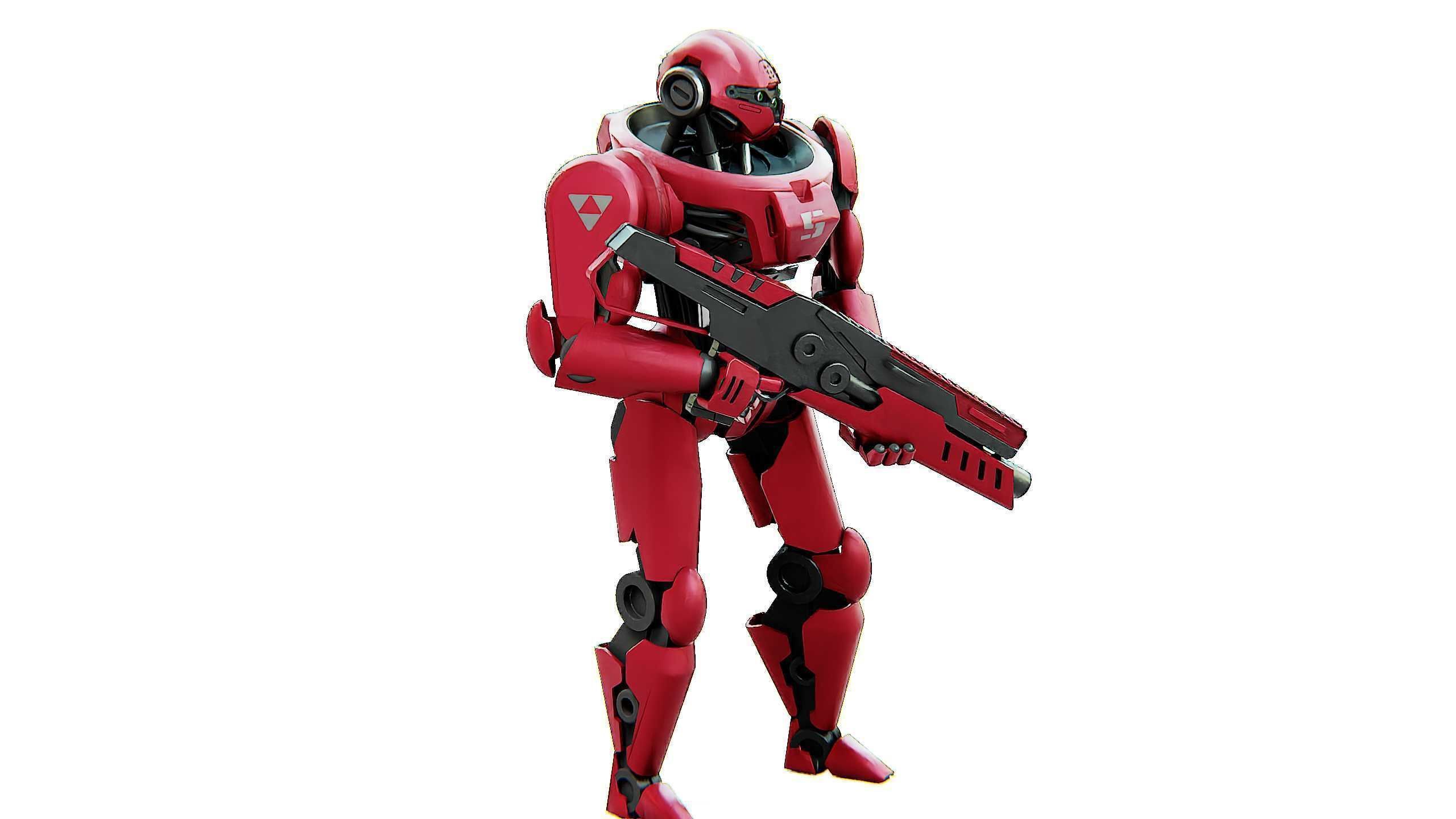 BATTLE DROID Z-9000   Rigged for Unreal Engine - Unity - MIXAMO 3D model_4