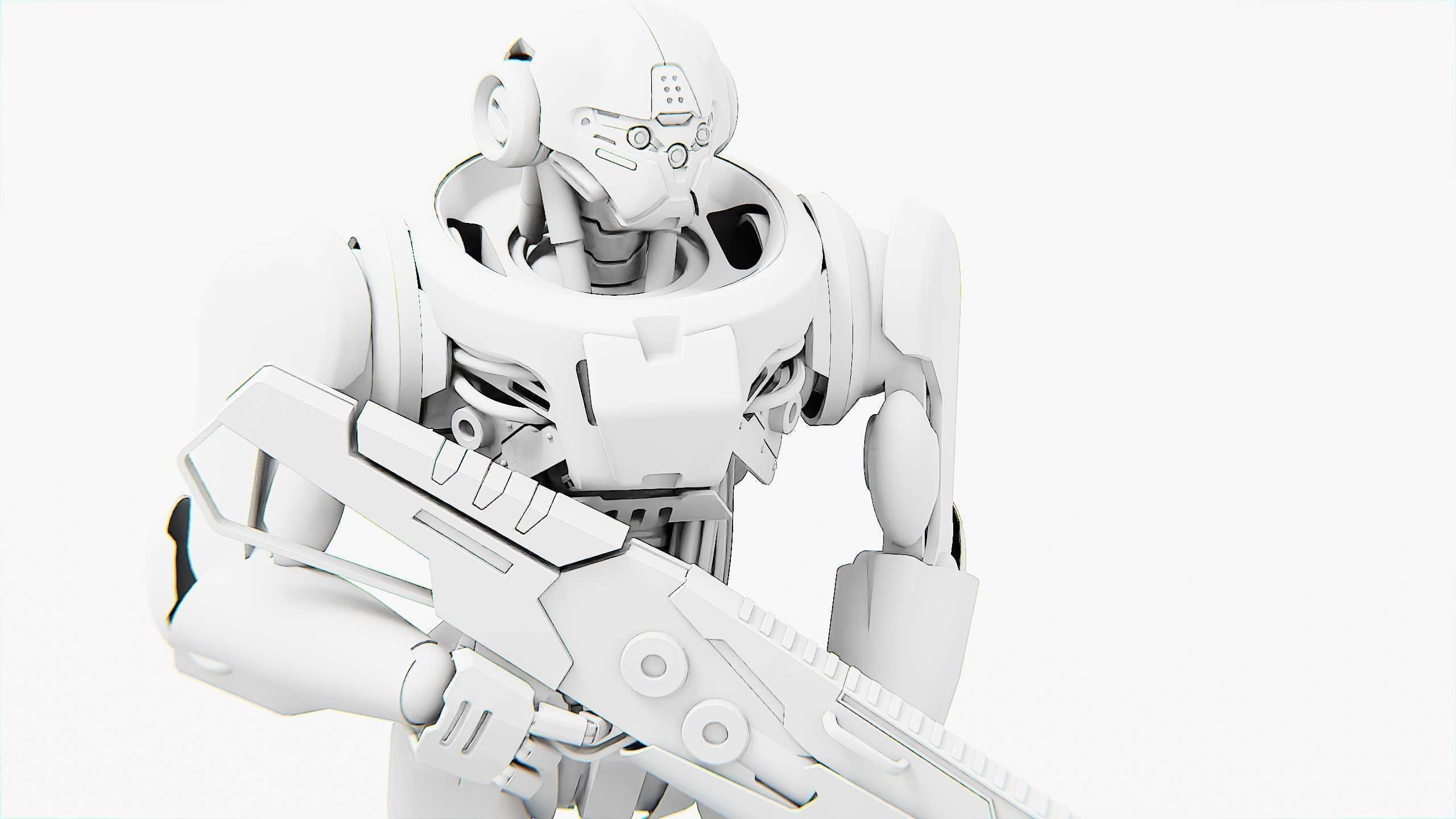 BATTLE DROID Z-9000   Rigged for Unreal Engine - Unity - MIXAMO 3D model_34