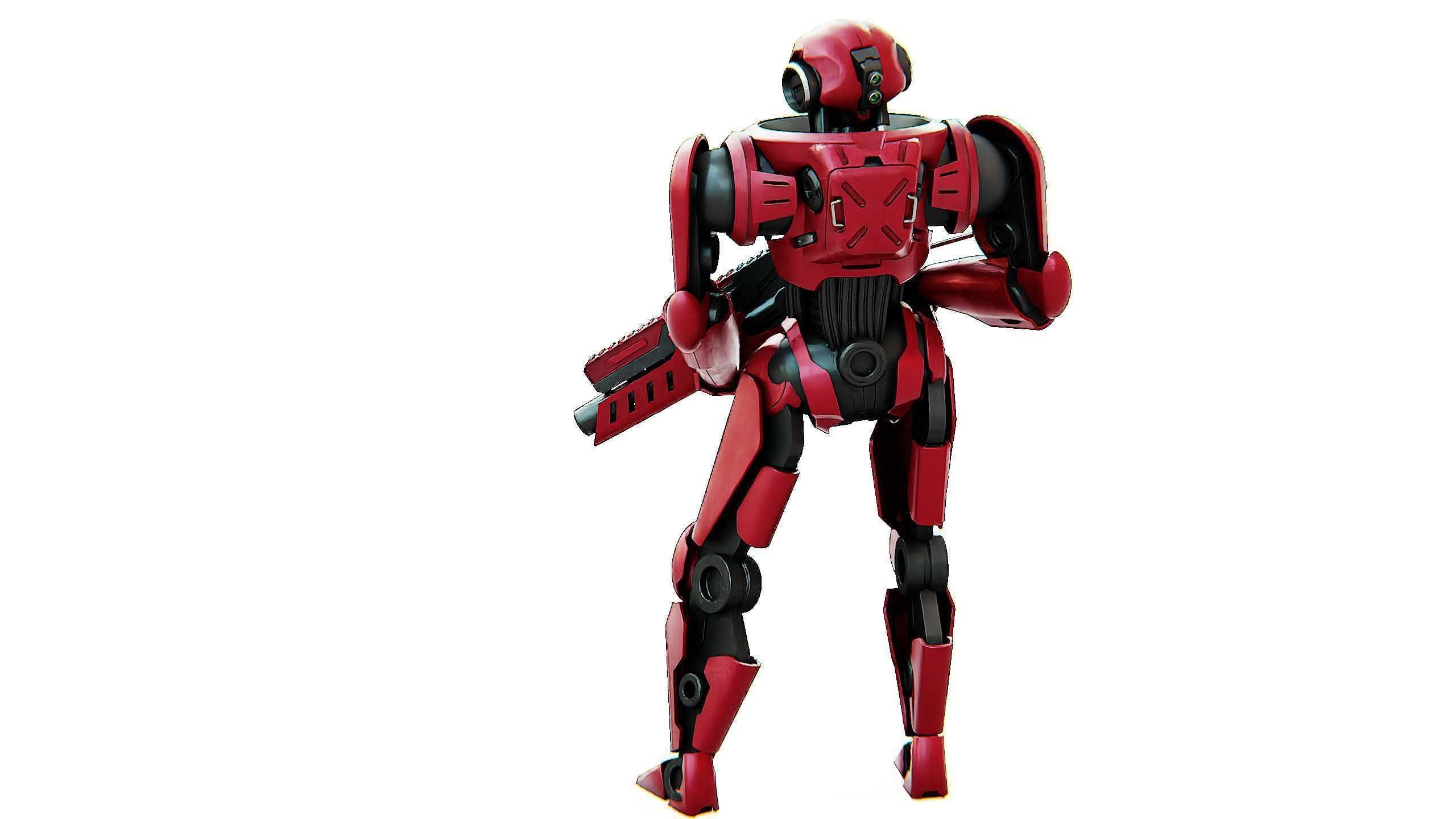 BATTLE DROID Z-9000   Rigged for Unreal Engine - Unity - MIXAMO 3D model_13