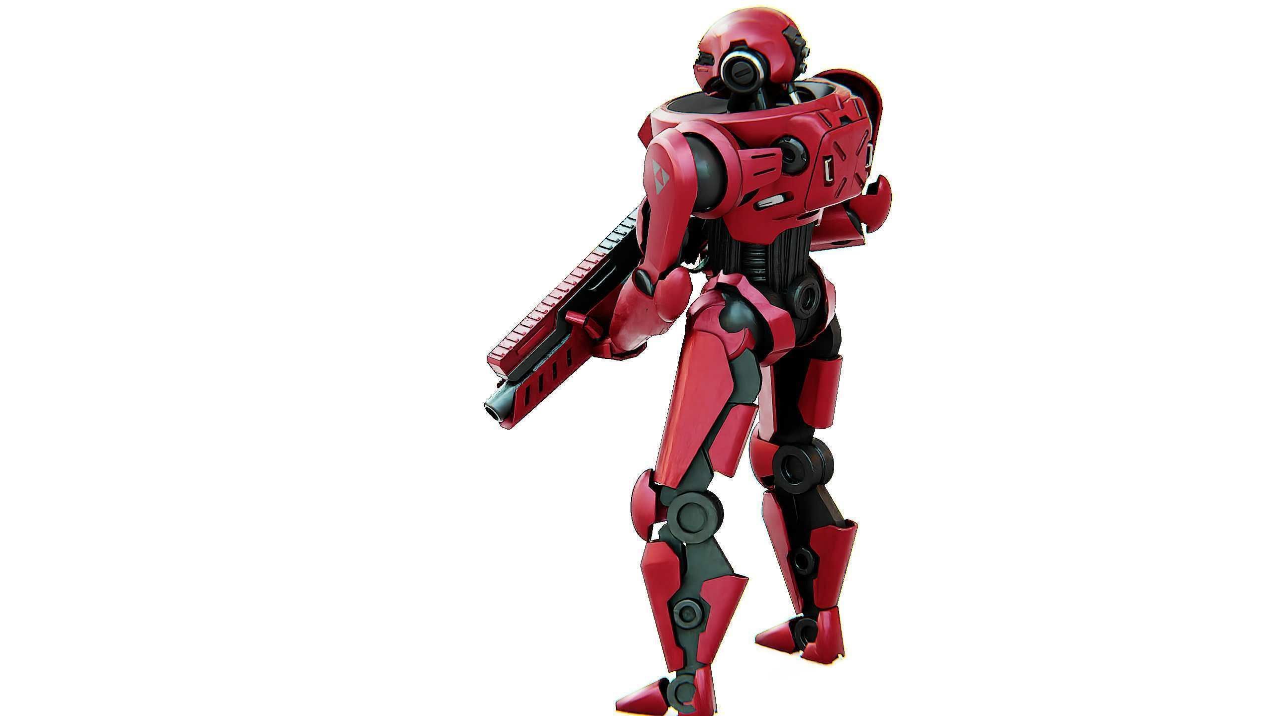 BATTLE DROID Z-9000   Rigged for Unreal Engine - Unity - MIXAMO 3D model_15