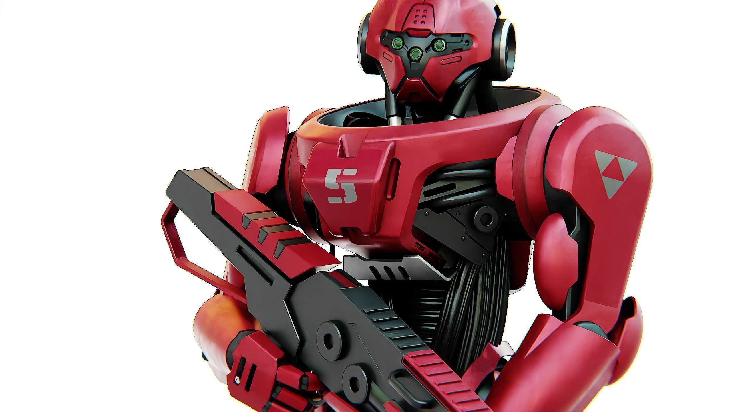 BATTLE DROID Z-9000   Rigged for Unreal Engine - Unity - MIXAMO 3D model_28