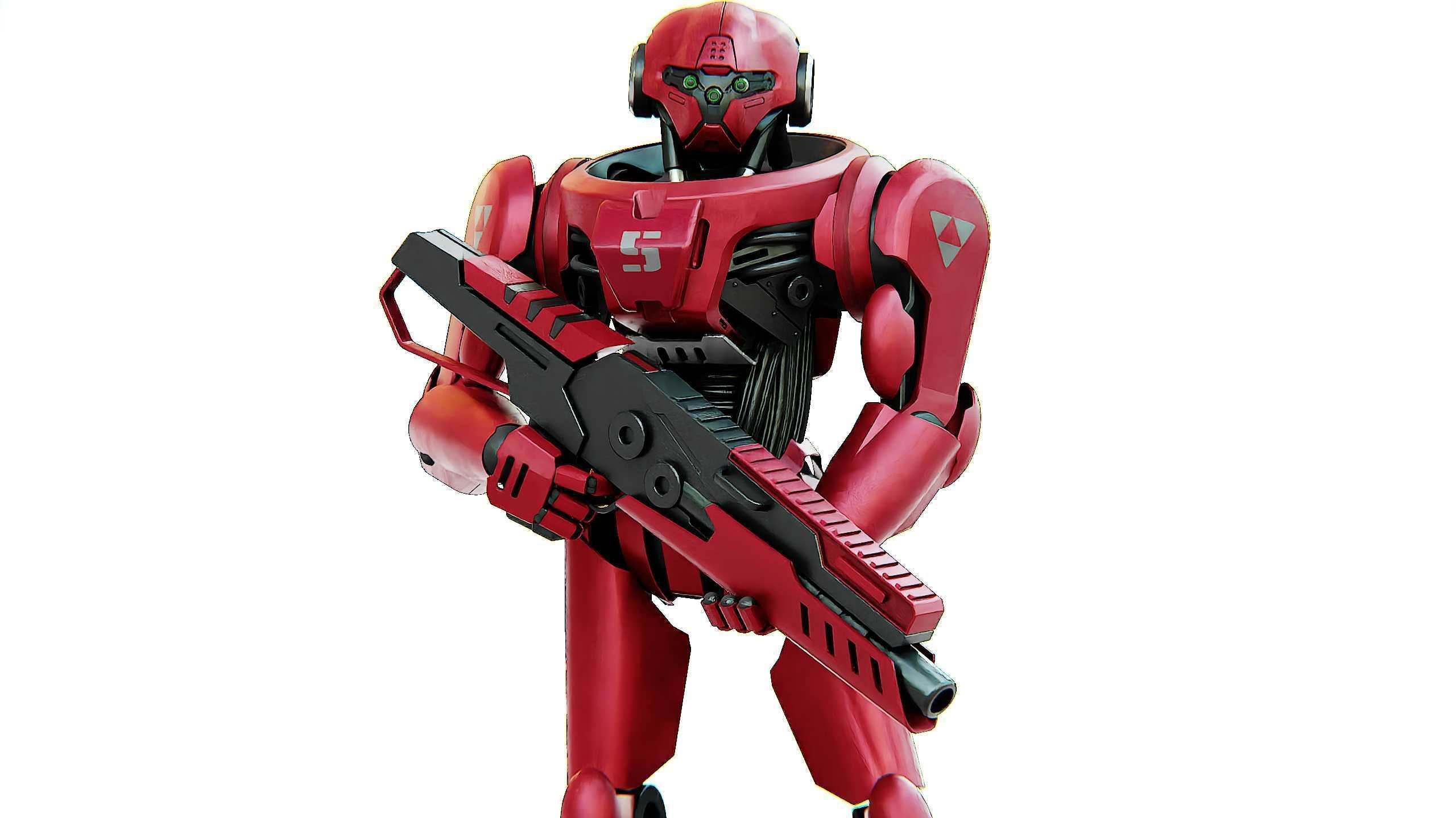 BATTLE DROID Z-9000   Rigged for Unreal Engine - Unity - MIXAMO 3D model_21