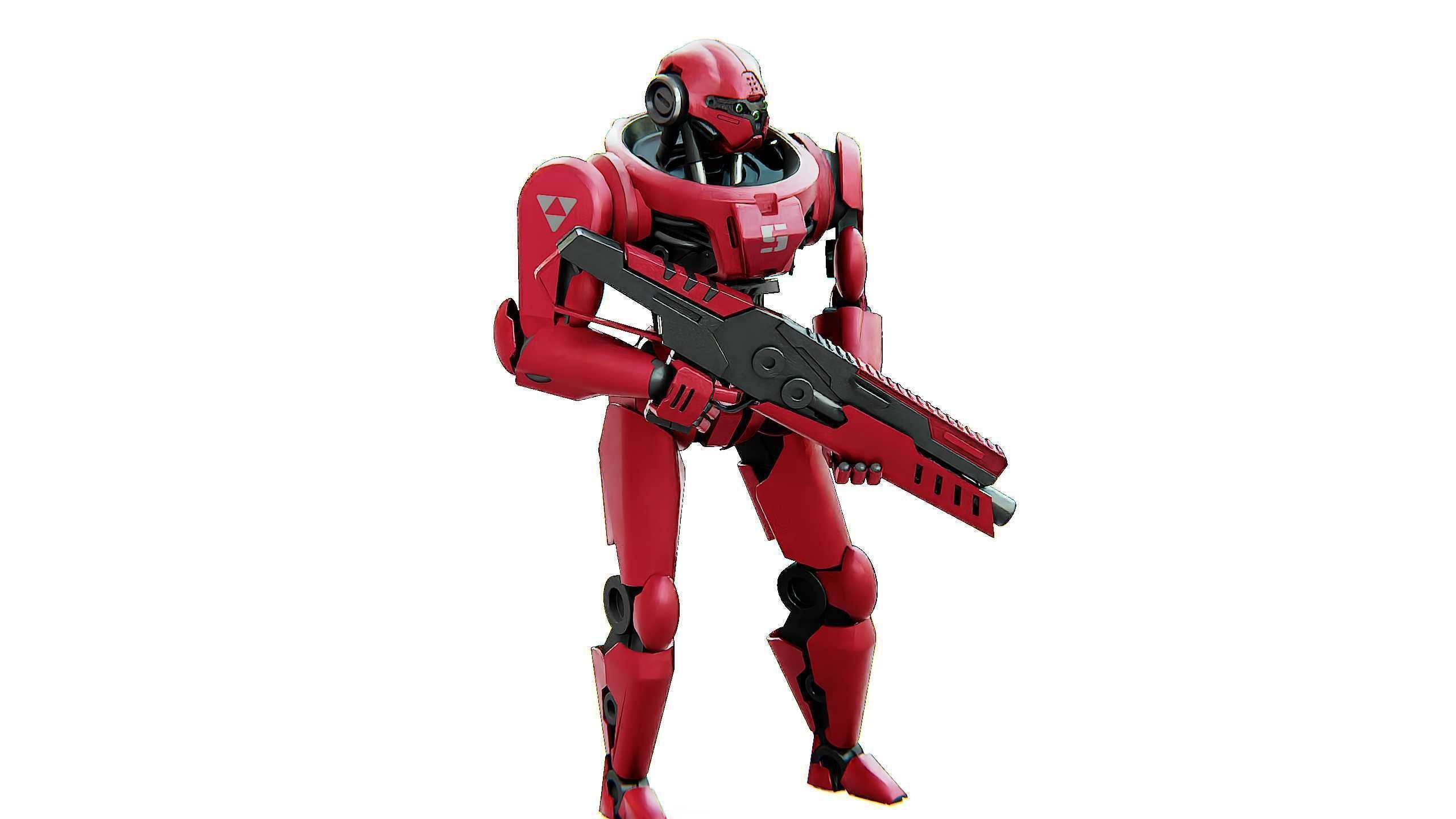 BATTLE DROID Z-9000   Rigged for Unreal Engine - Unity - MIXAMO 3D model_3