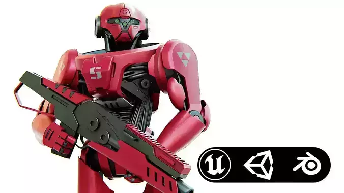 BATTLE DROID Z-9000   Rigged for Unreal Engine - Unity - MIXAMO 3D model