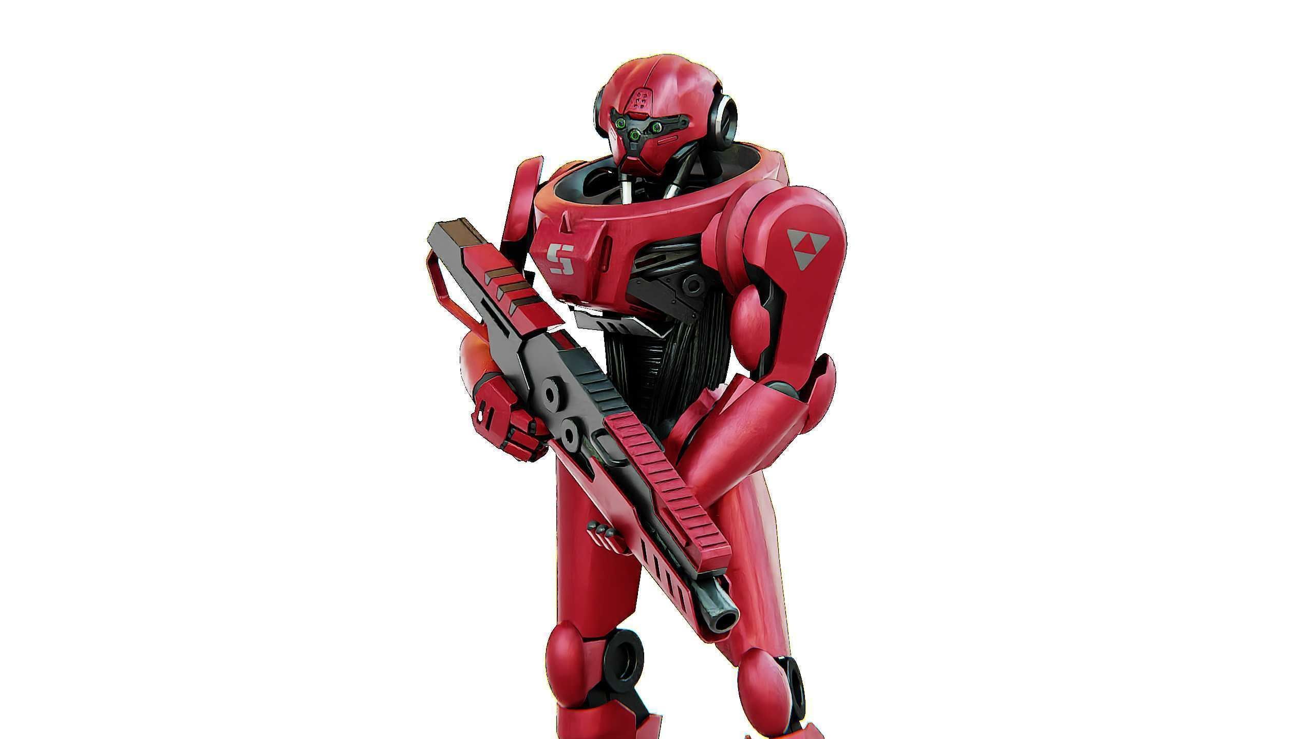 BATTLE DROID Z-9000   Rigged for Unreal Engine - Unity - MIXAMO 3D model_20