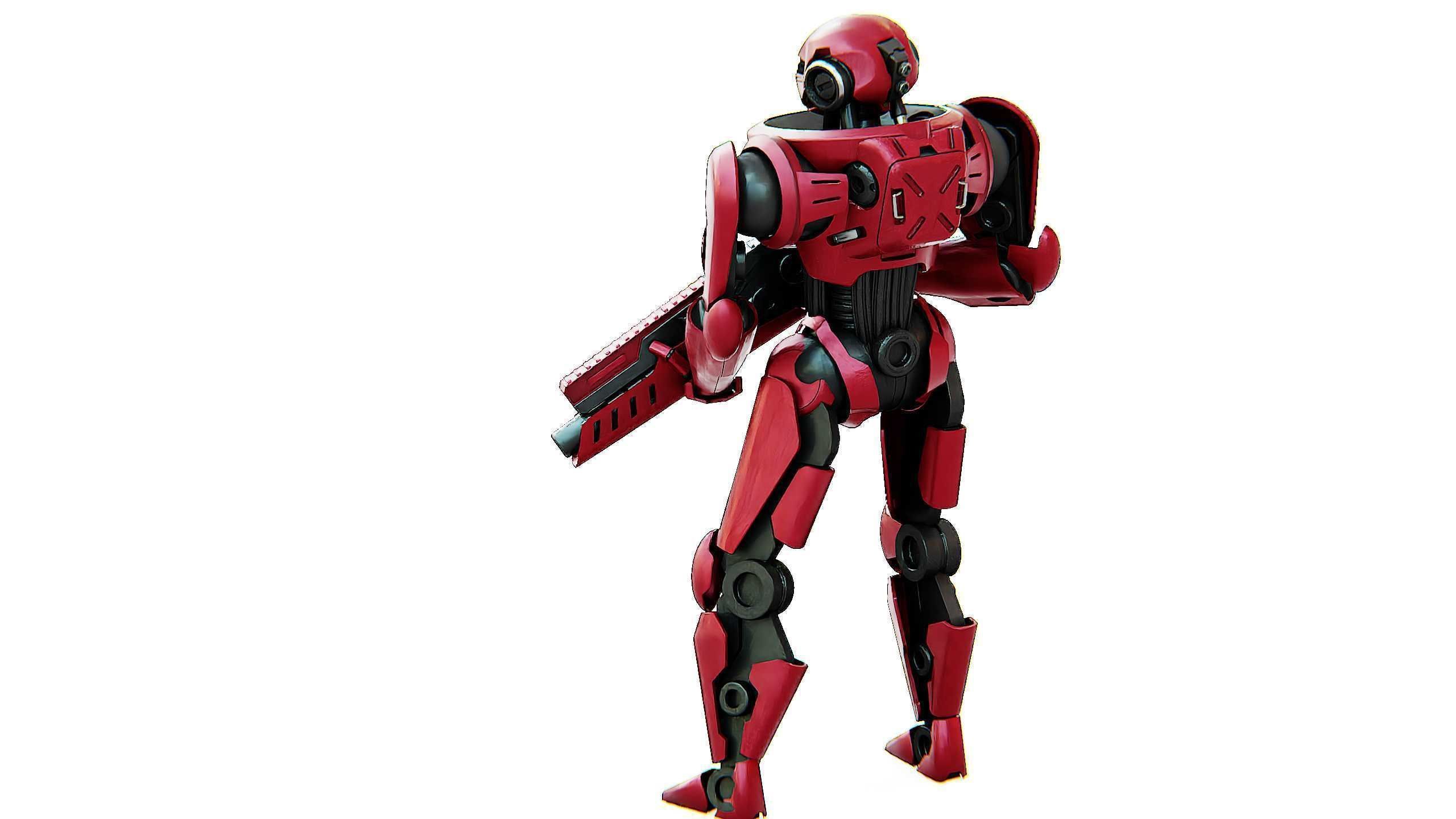 BATTLE DROID Z-9000   Rigged for Unreal Engine - Unity - MIXAMO 3D model_14