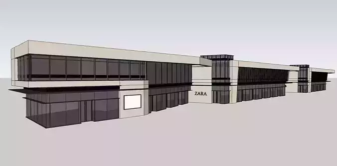 minimalist shopping mall in contemporary design