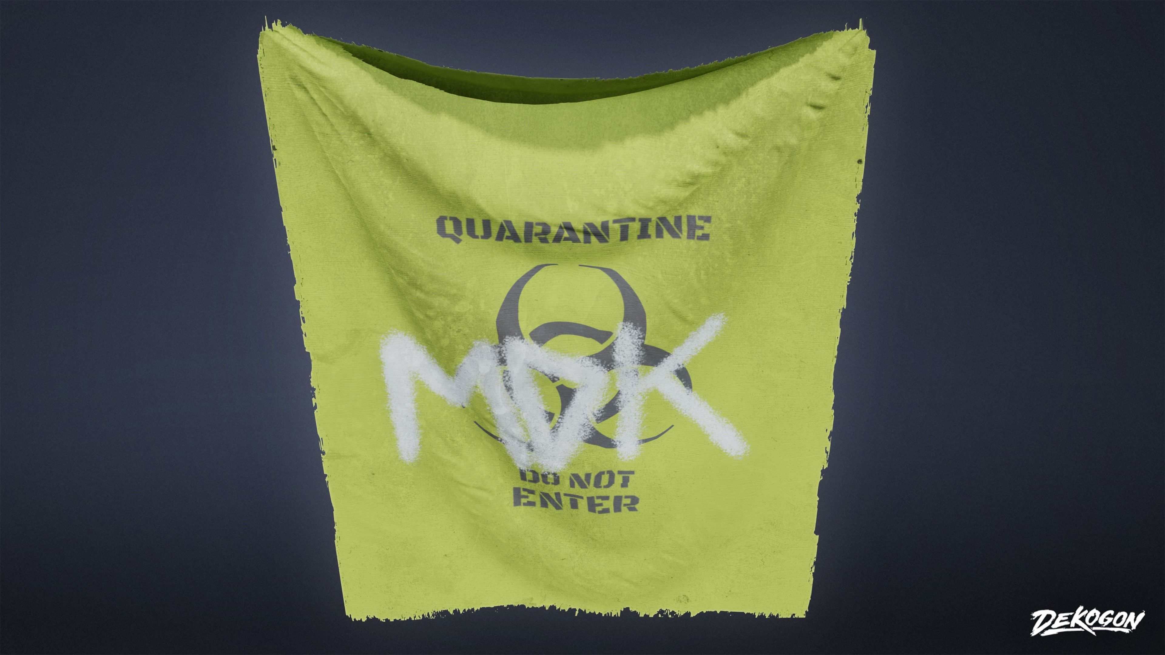 SAFE HOUSE - Tarp Hanging 01 - LOW POLY Low-poly 3D model_3