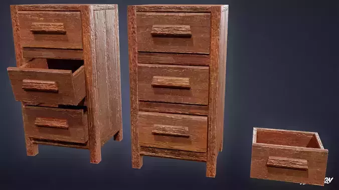 SAFE HOUSE - Timber Cupboard 01 - LOW POLY