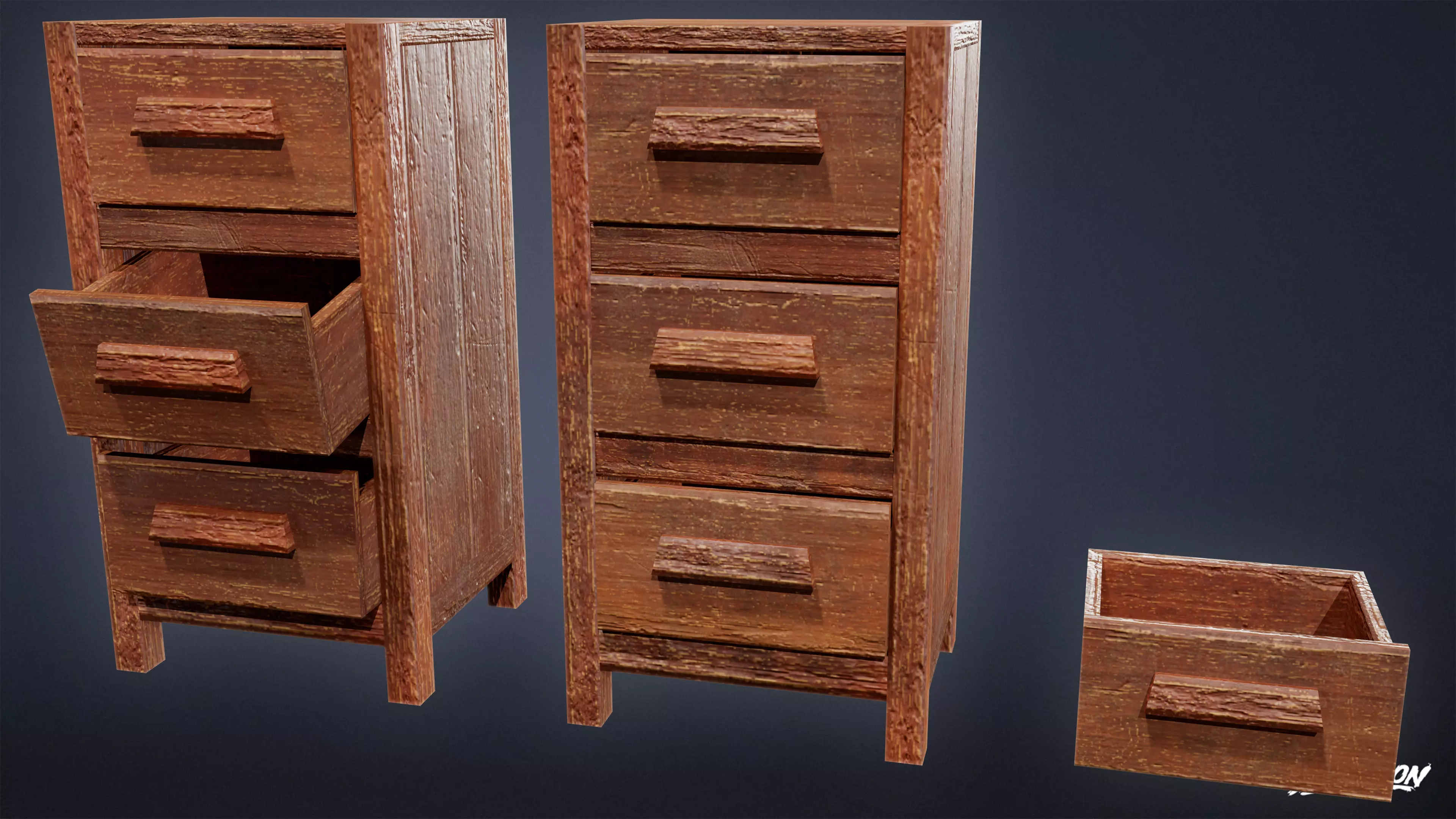 SAFE HOUSE - Timber Cupboard 01 - LOW POLY Low-poly 3D model