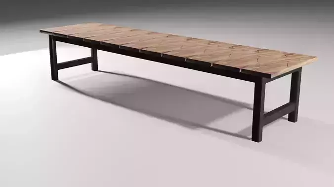 Simple Wooden Bench Model