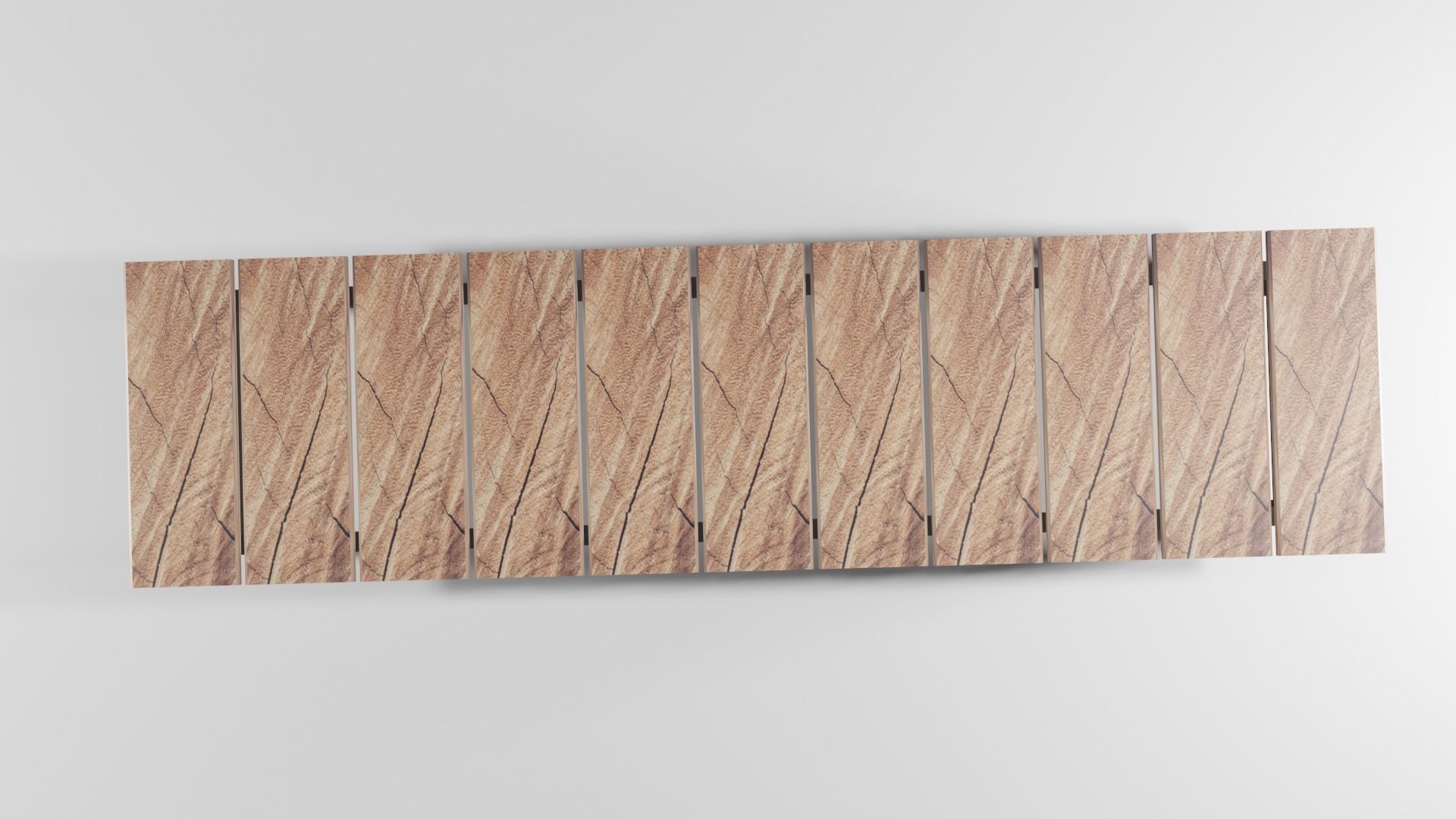 Simple Wooden Bench Model Low-poly 3D model_7