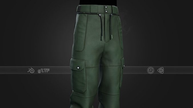 Green Snowboard Pants Style 2  Low-poly 3D model
