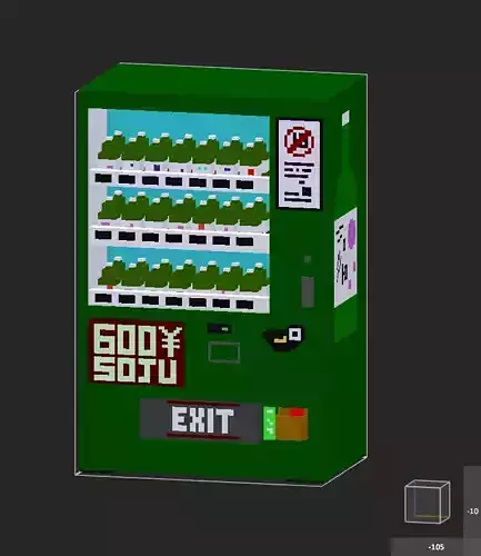 Soju vending machine voxel 3d model