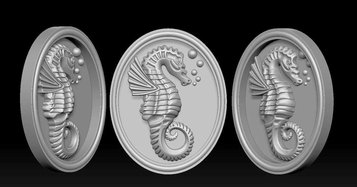 Seahorse pendant 1 3D print model 3D print model