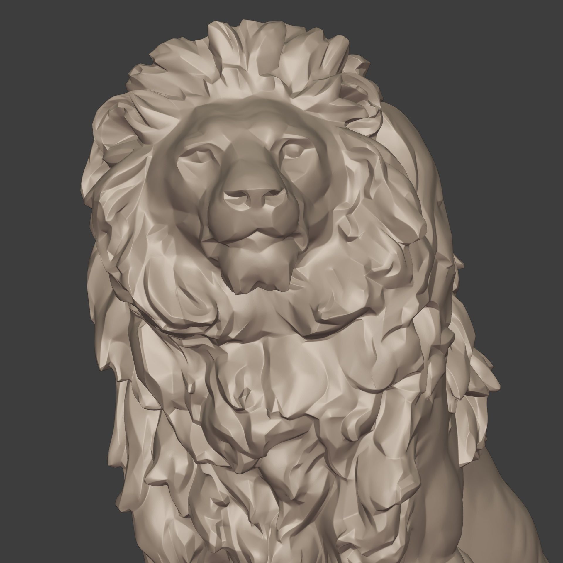 Lion Sitting Statue - Figurine -- Ready for 3D Printing 3D print model_12