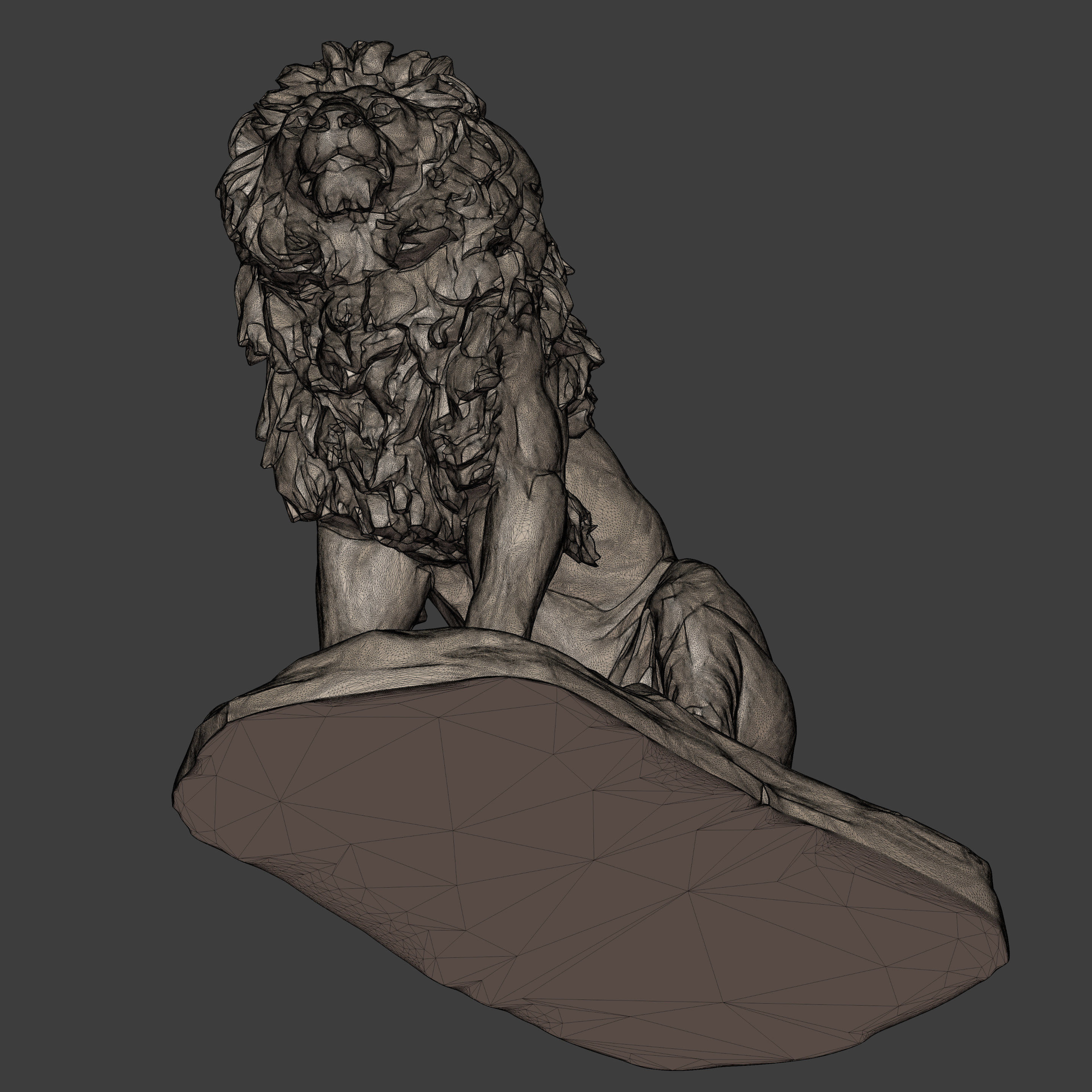 Lion Sitting Statue - Figurine -- Ready for 3D Printing 3D print model_11