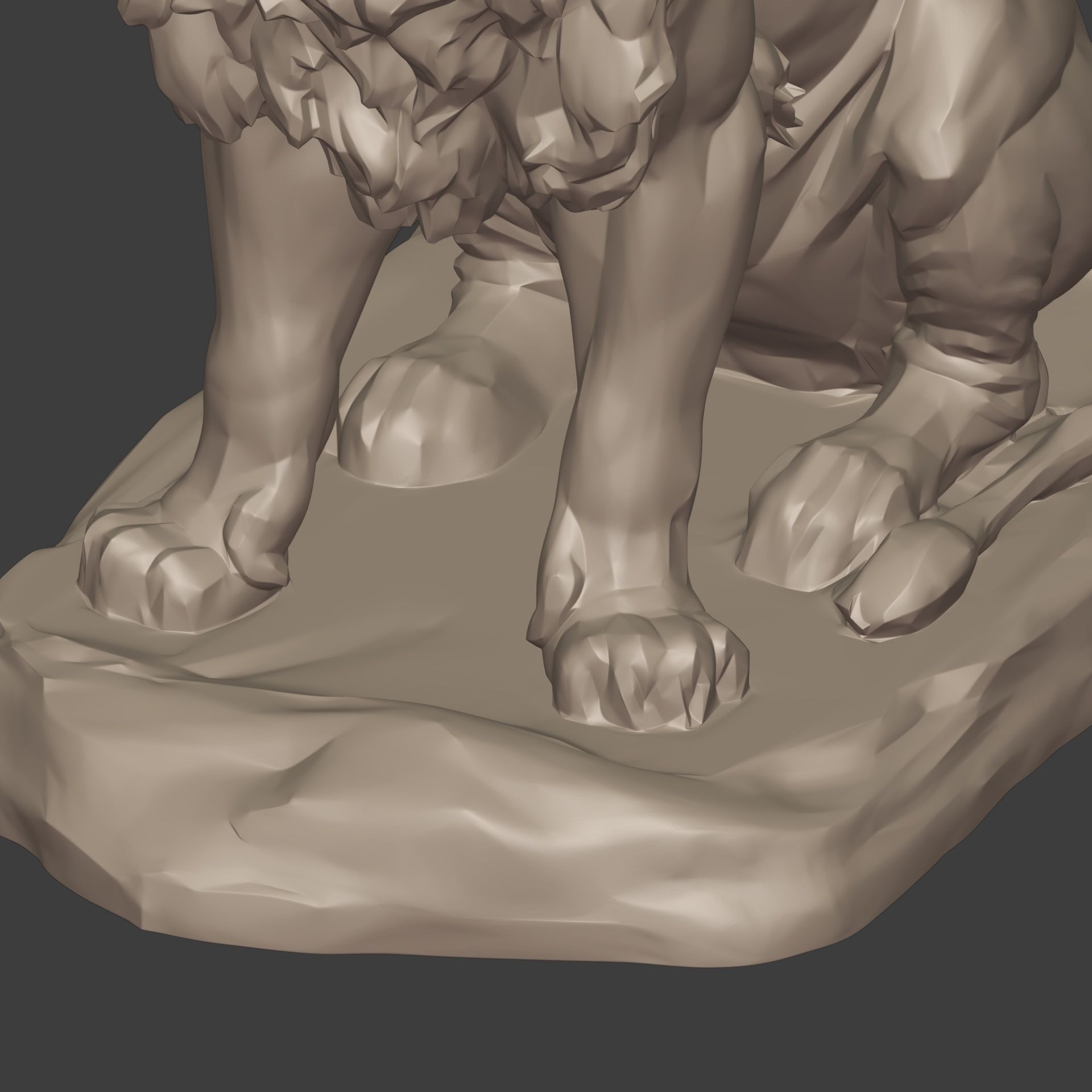Lion Sitting Statue - Figurine -- Ready for 3D Printing 3D print model_14