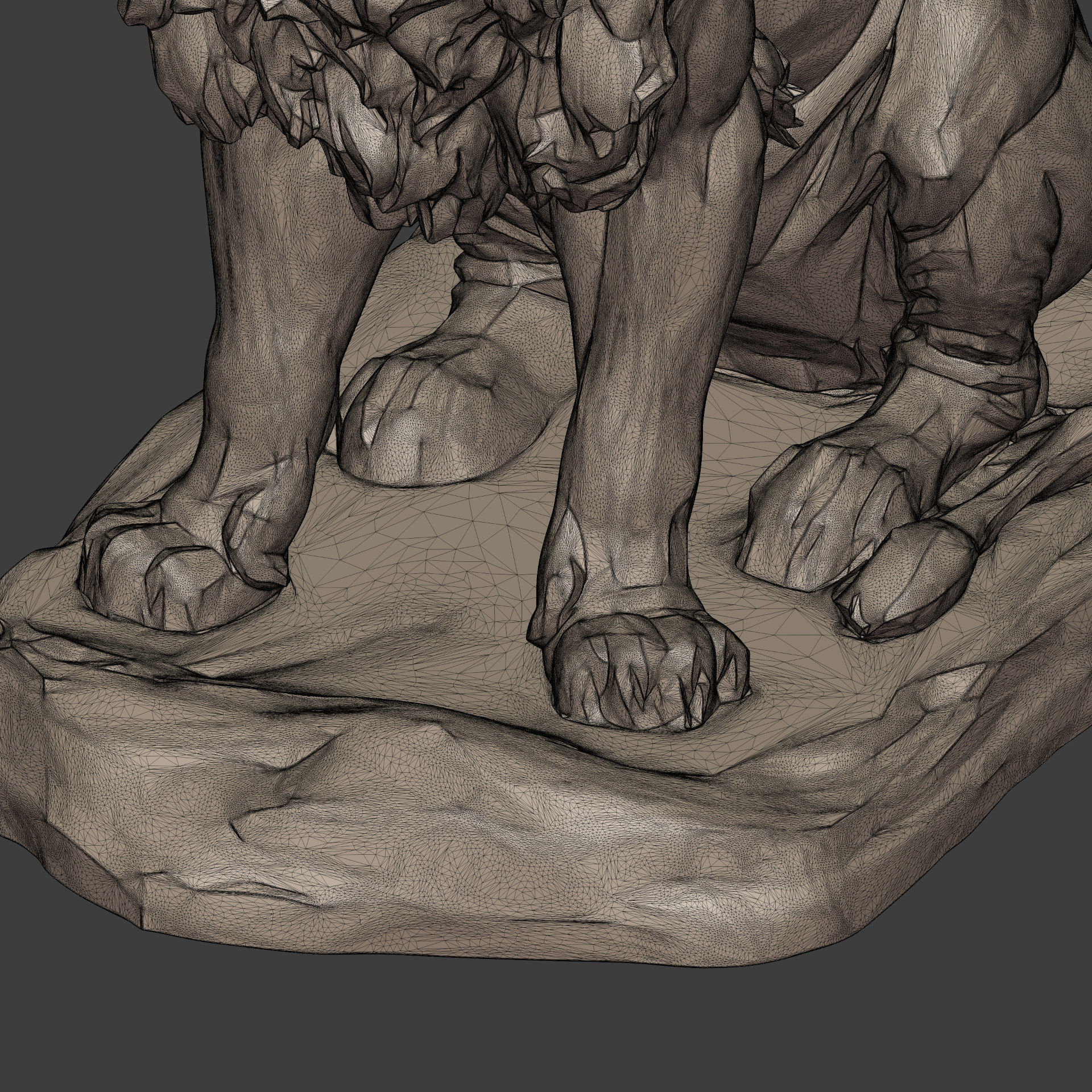 Lion Sitting Statue - Figurine -- Ready for 3D Printing 3D print model_15