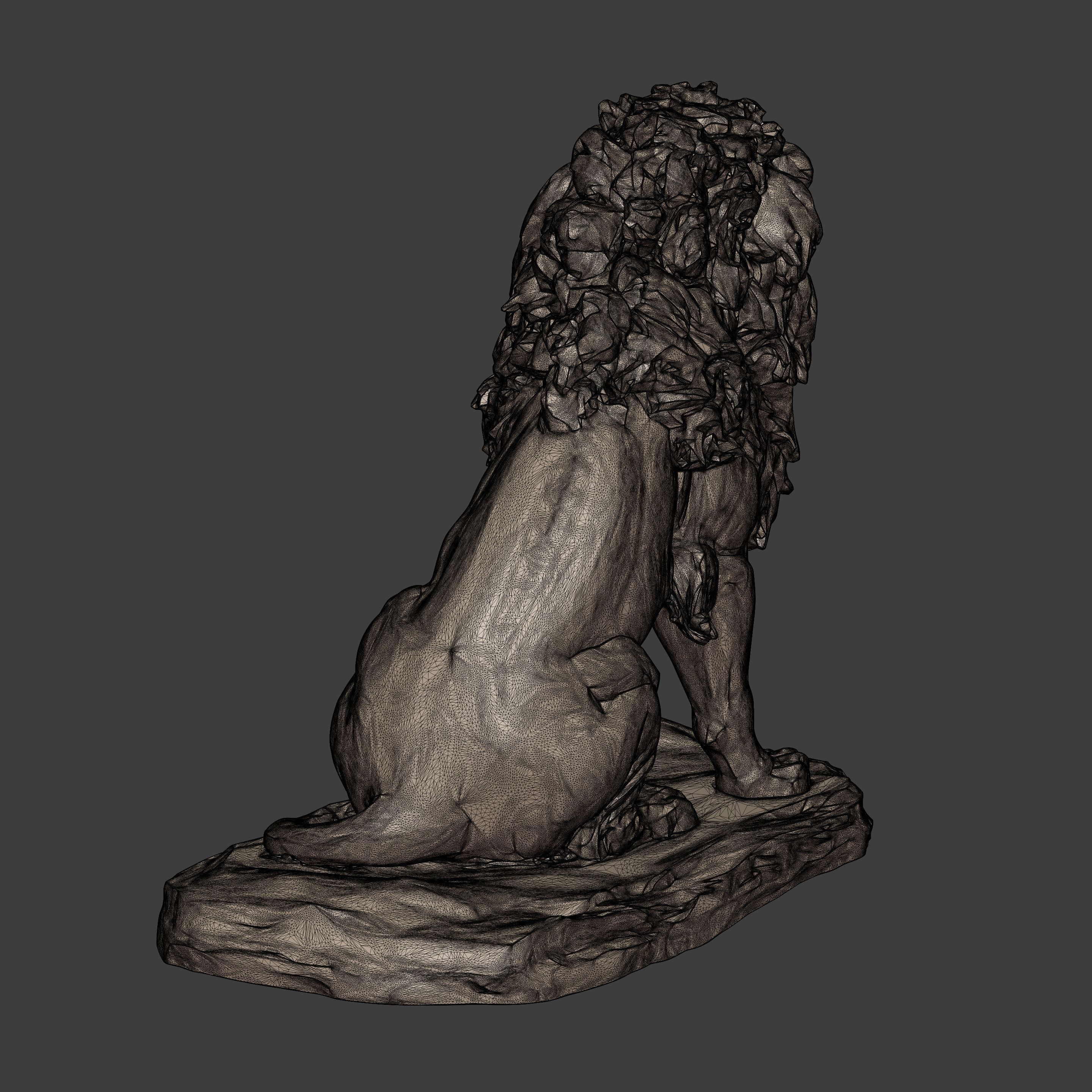 Lion Sitting Statue - Figurine -- Ready for 3D Printing 3D print model_8