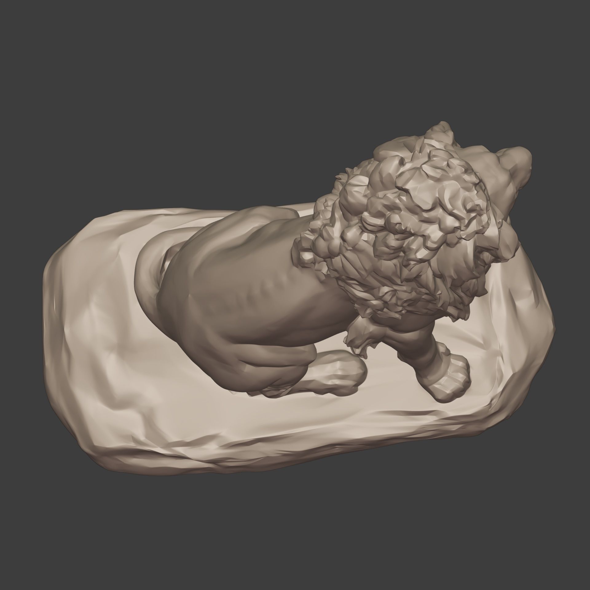 Lion Sitting Statue - Figurine -- Ready for 3D Printing 3D print model_6