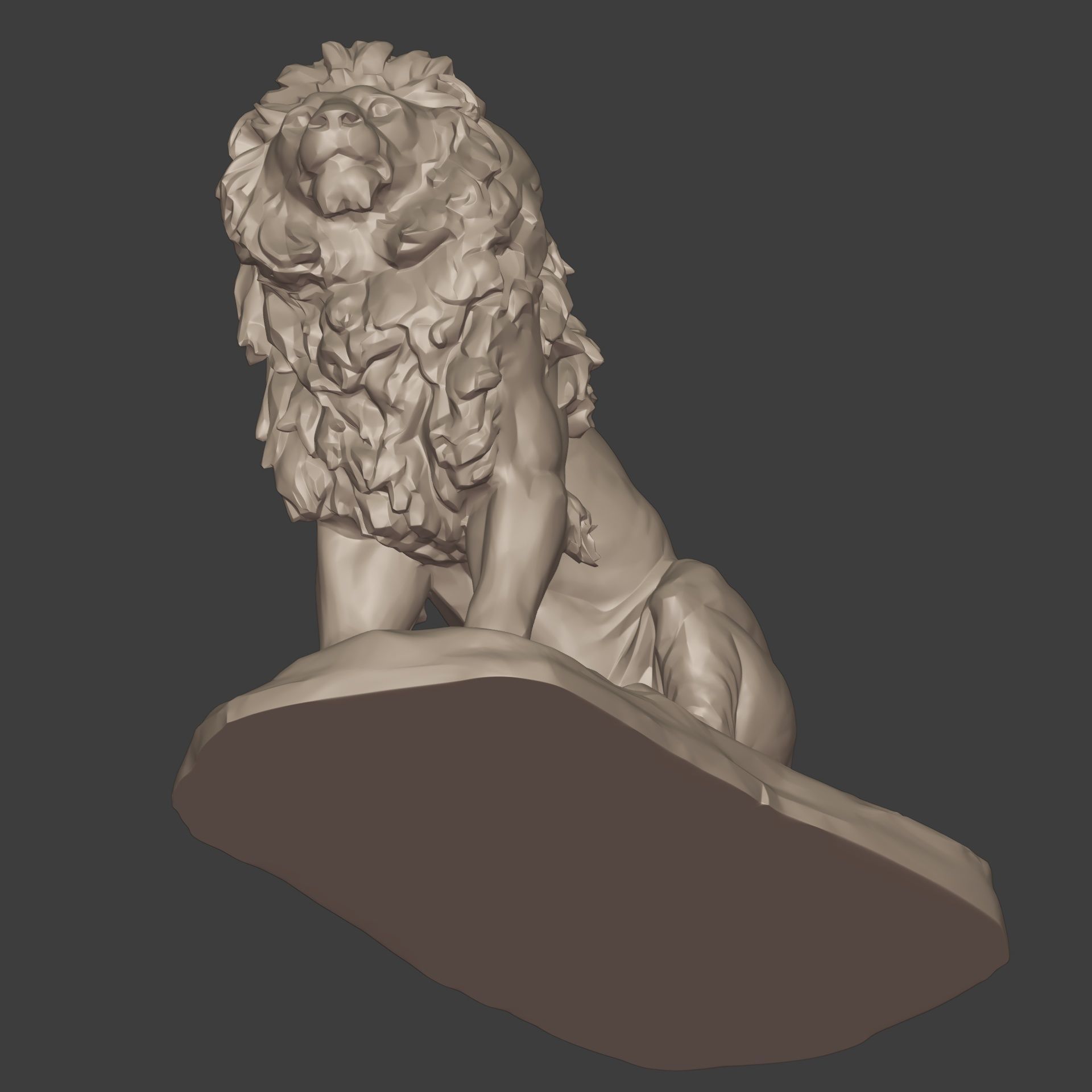 Lion Sitting Statue - Figurine -- Ready for 3D Printing 3D print model_10