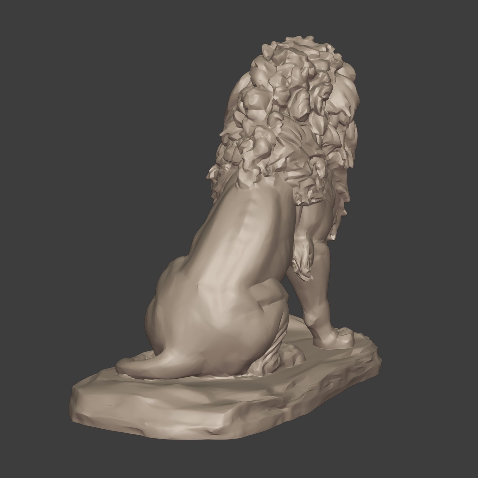 Lion Sitting Statue - Figurine -- Ready for 3D Printing 3D print model_7