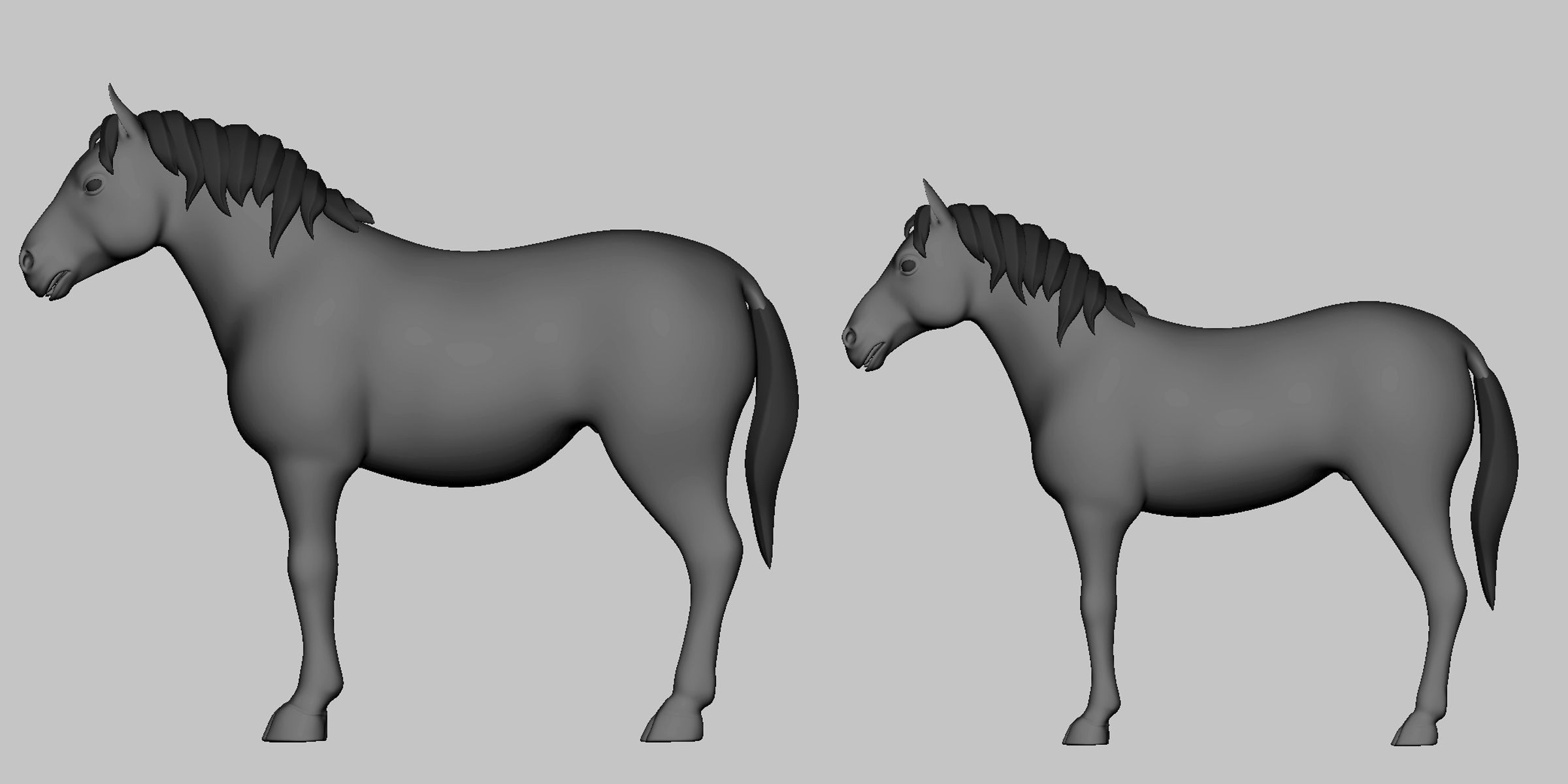 Horse Pack Low-poly 3D model_3