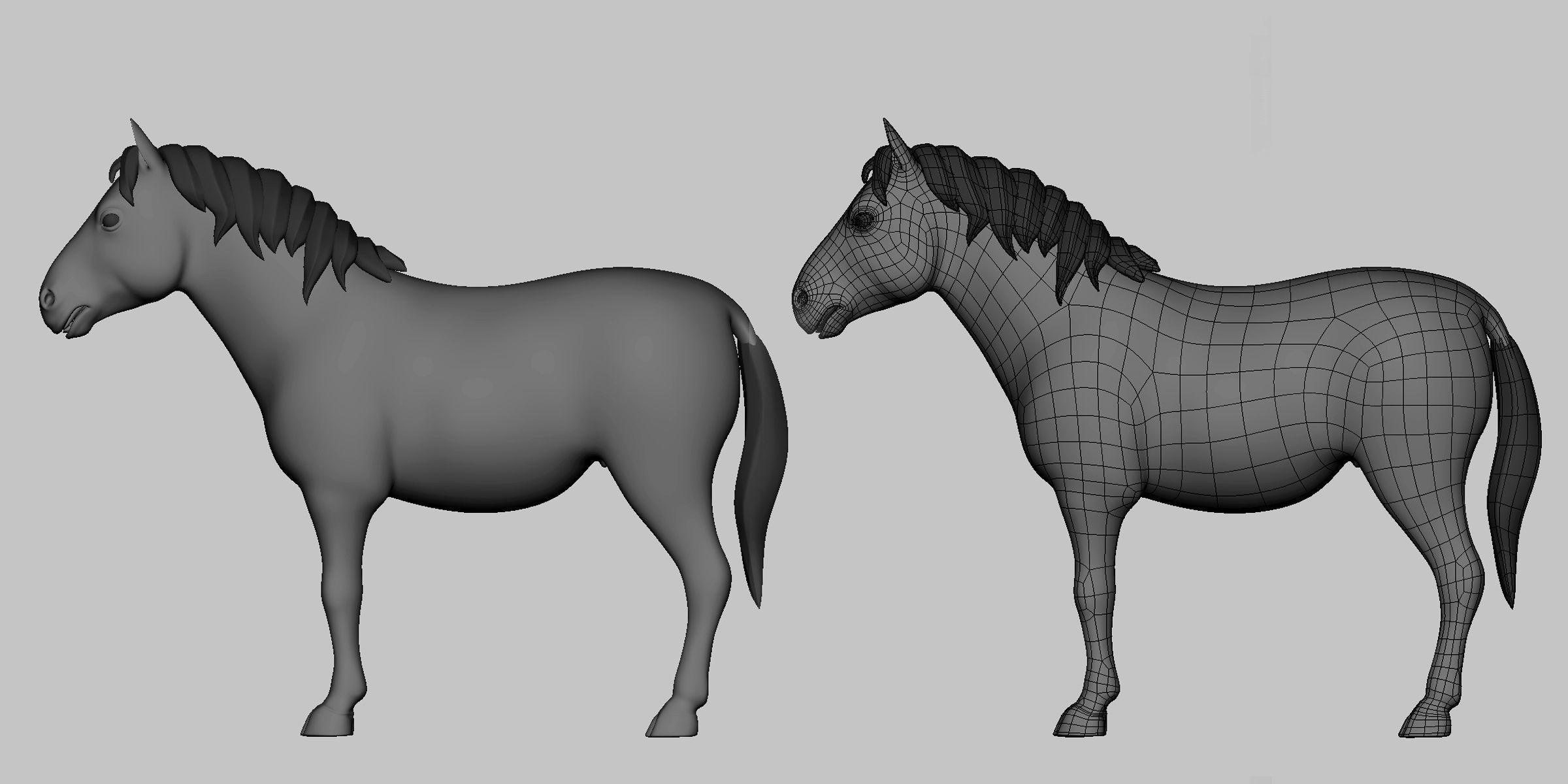 Horse Pack Low-poly 3D model_5